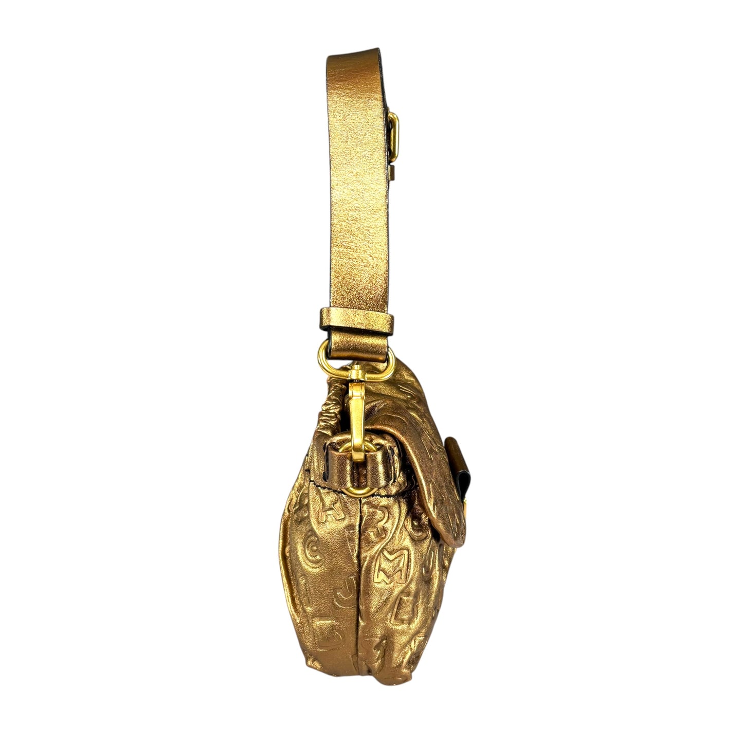 Marc By Marc Jacobs Mini Golden Metallic Leather Embossed Purse