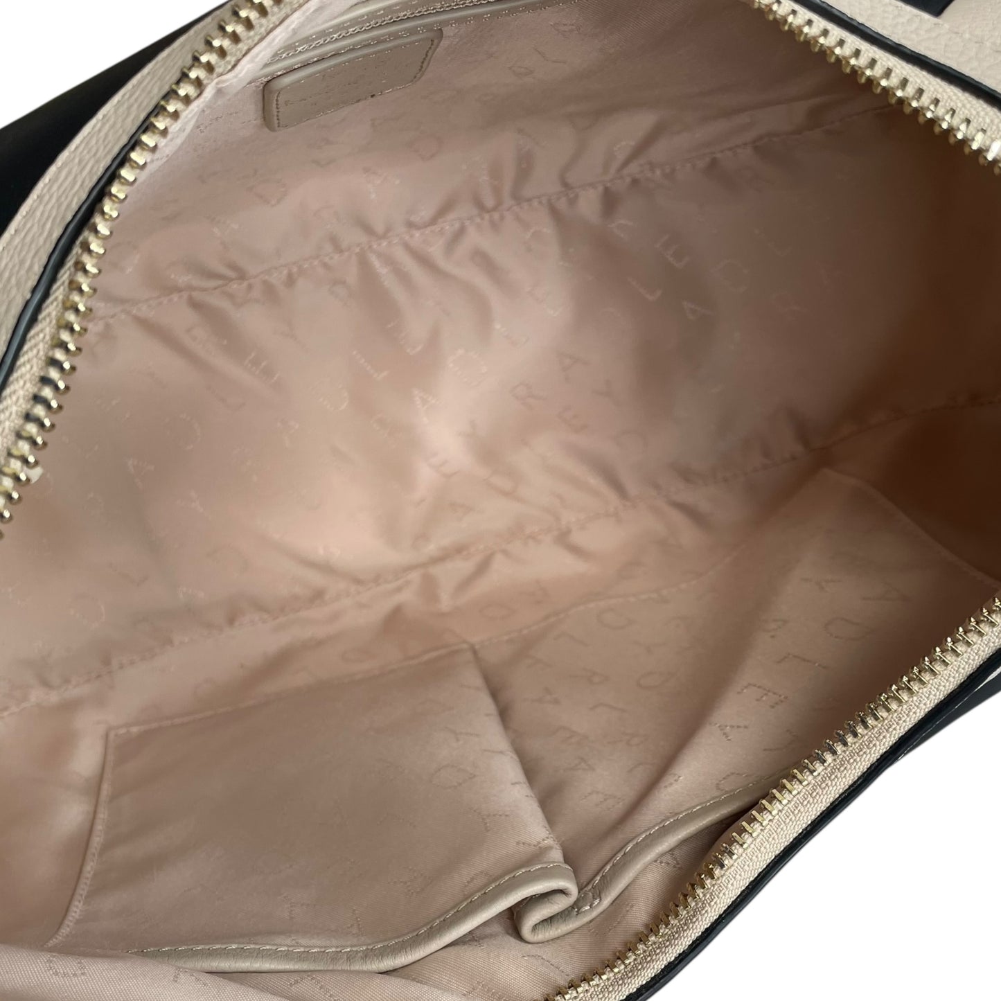 Bradley London Two-Tone Black Creme GHW Quilted Leather Shoulder 2-Way Hobo Bag