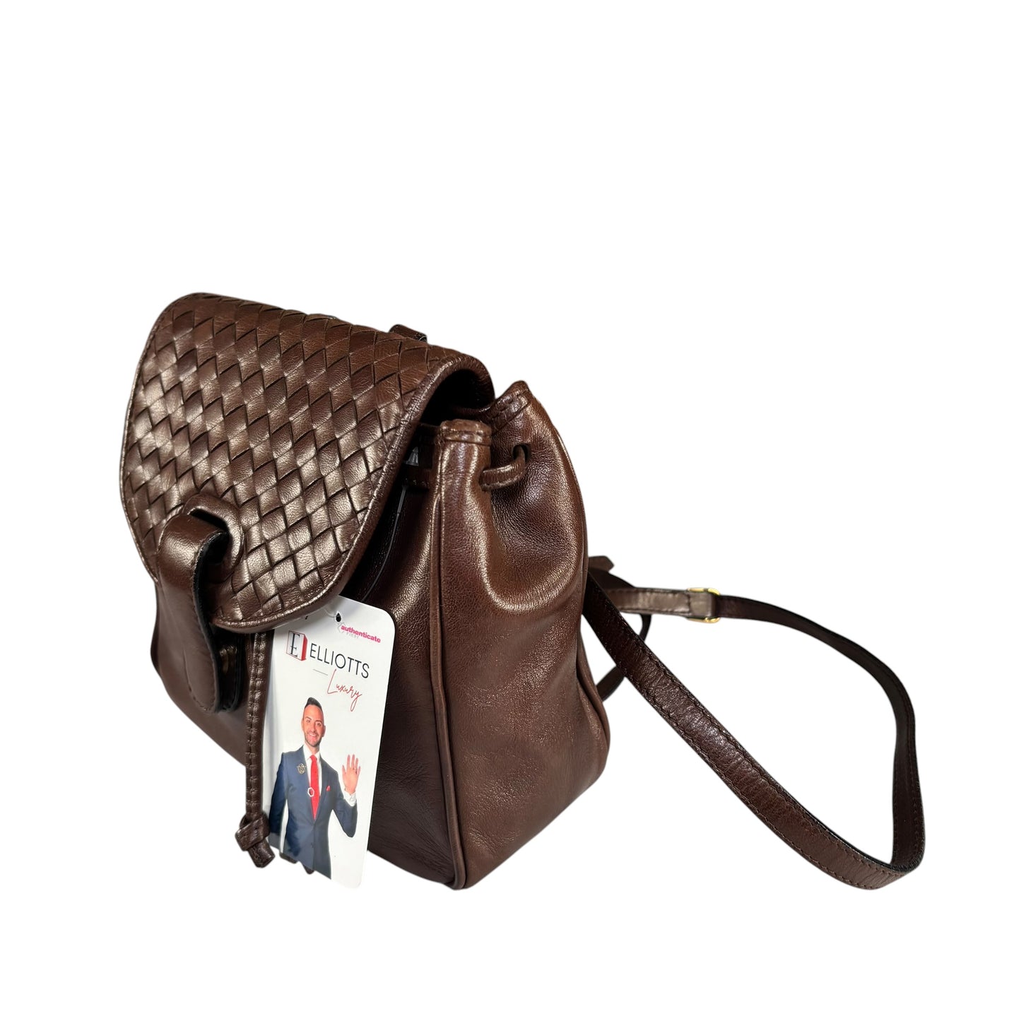 Bottega Veneta Mini Brown Leather Backpack