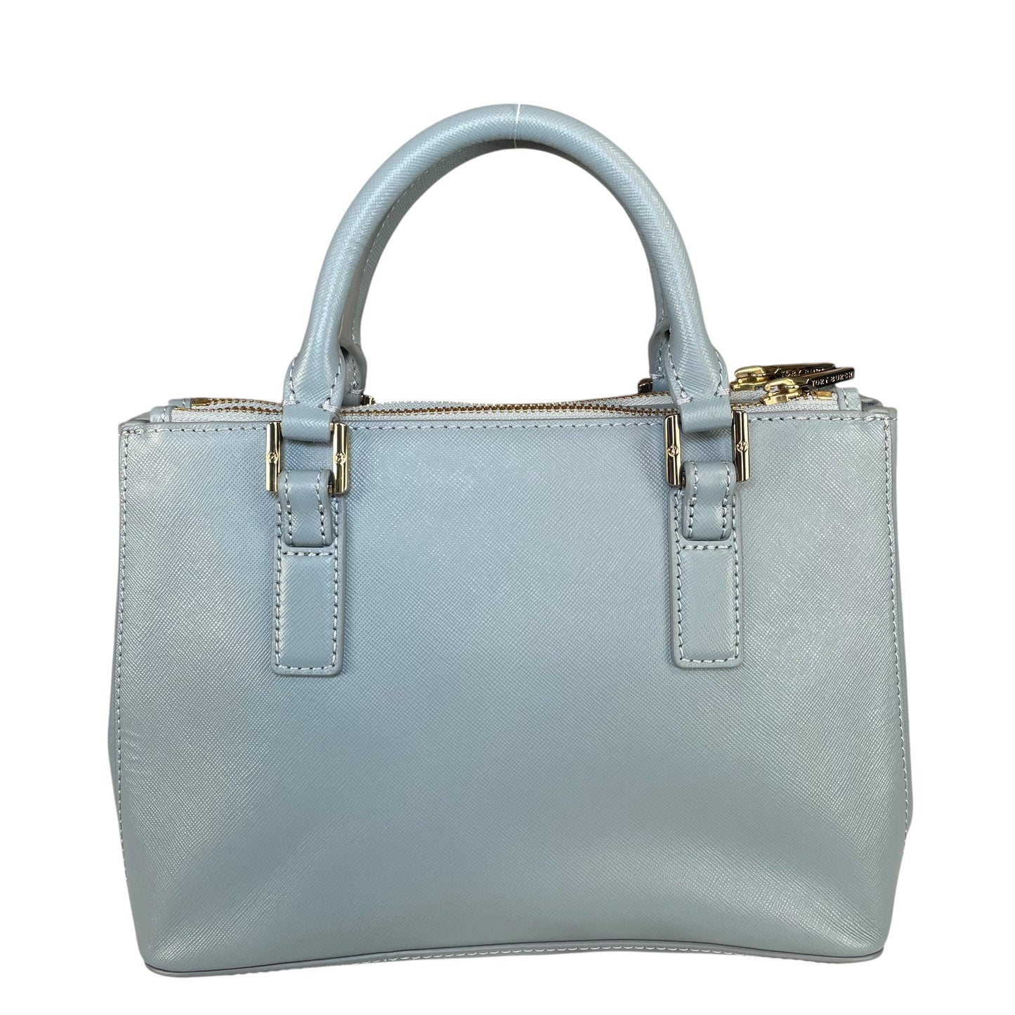 Tory Burch Robinson Oasis GHW Blue Saffiano Leather 2-Way Tote Purse