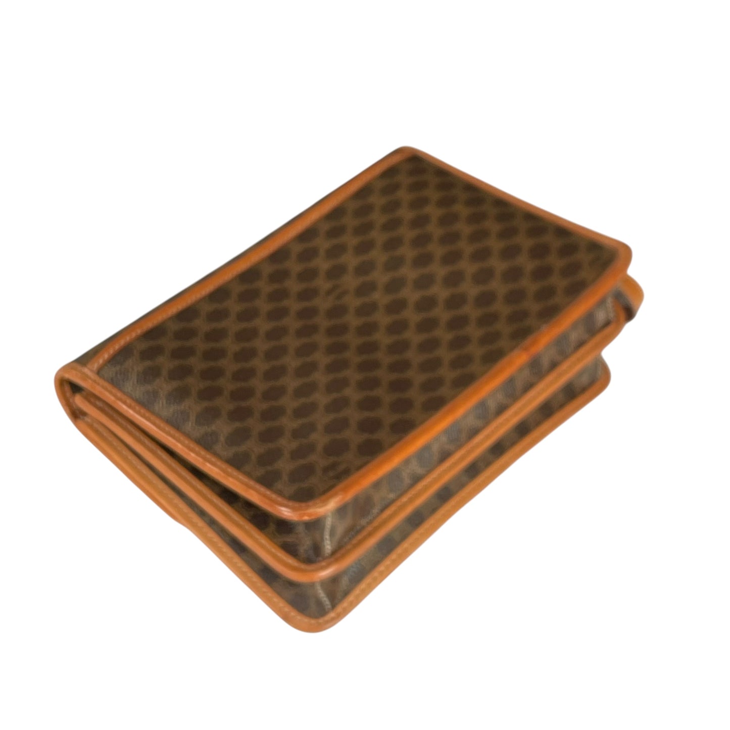 Celine Macadam Monogram GHW Canvas Brown Leather Clutch