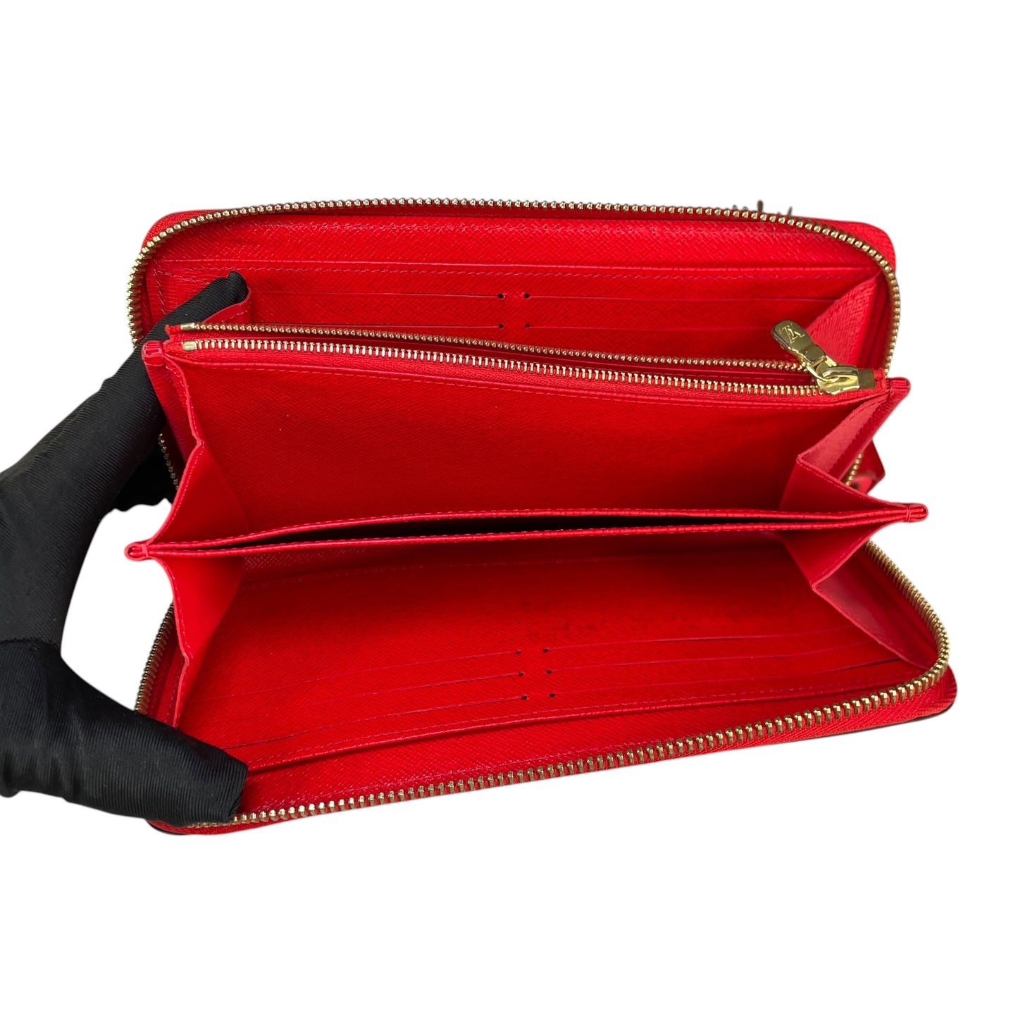 Louis Vuitton Pompon Zippy Tassel Wallet Monogram Canvas Red