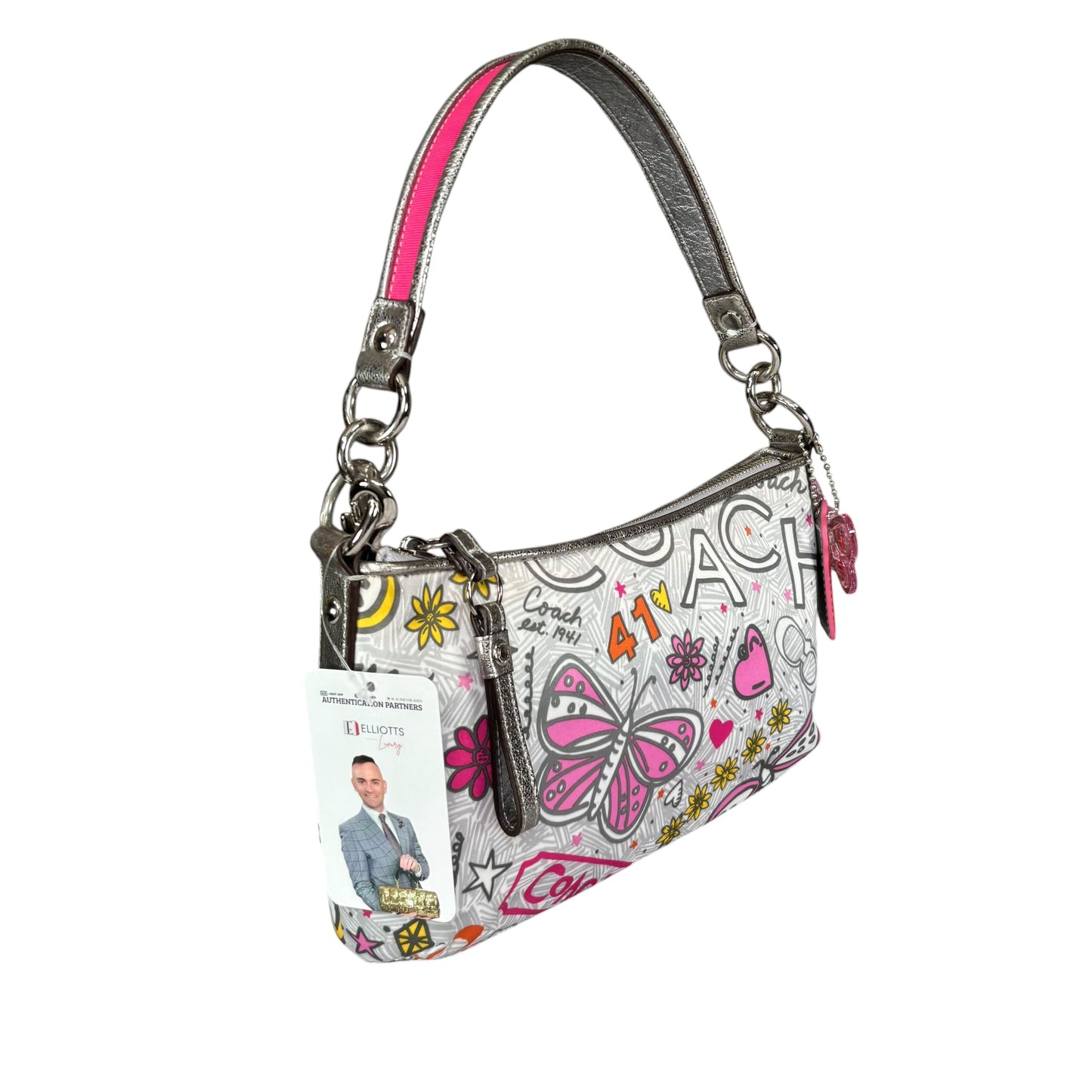 Coach Y2K Poppy Butterfly Floral Graffiti 2-Way Crossbody Purse
