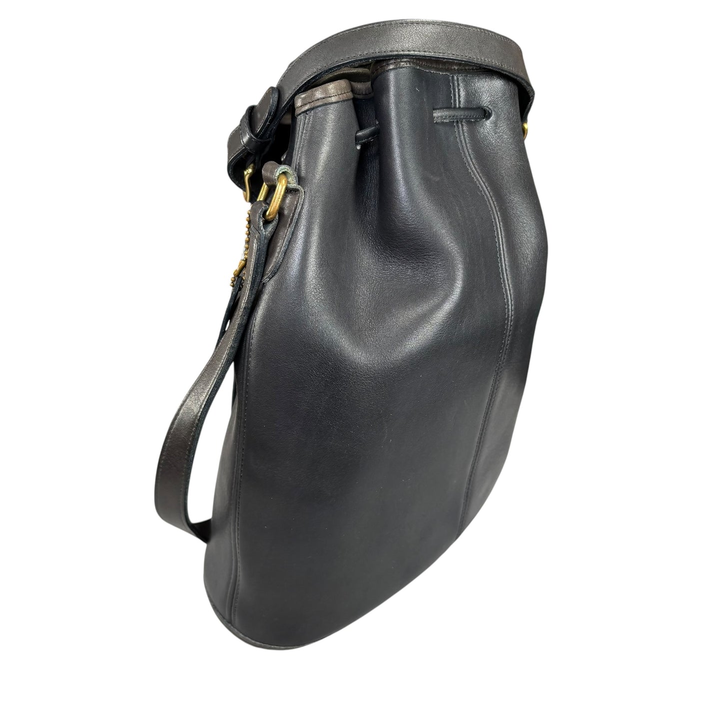 Coach Nicholas Grey Leather Bucket Drawstring Crossbody Bag