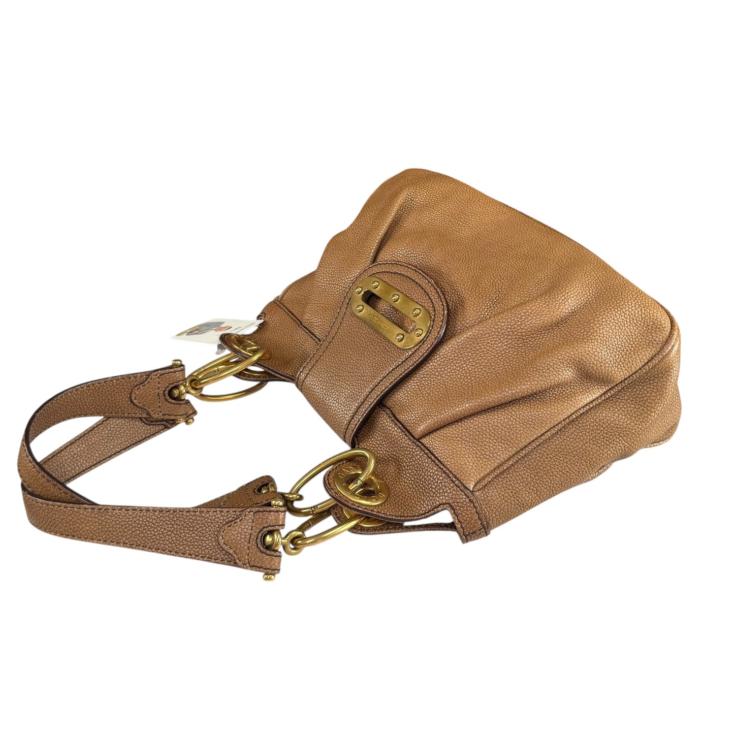 Dolce & Gabbana Golden Brown Pebbled Leather GHW Distressed Shoulder Hobo