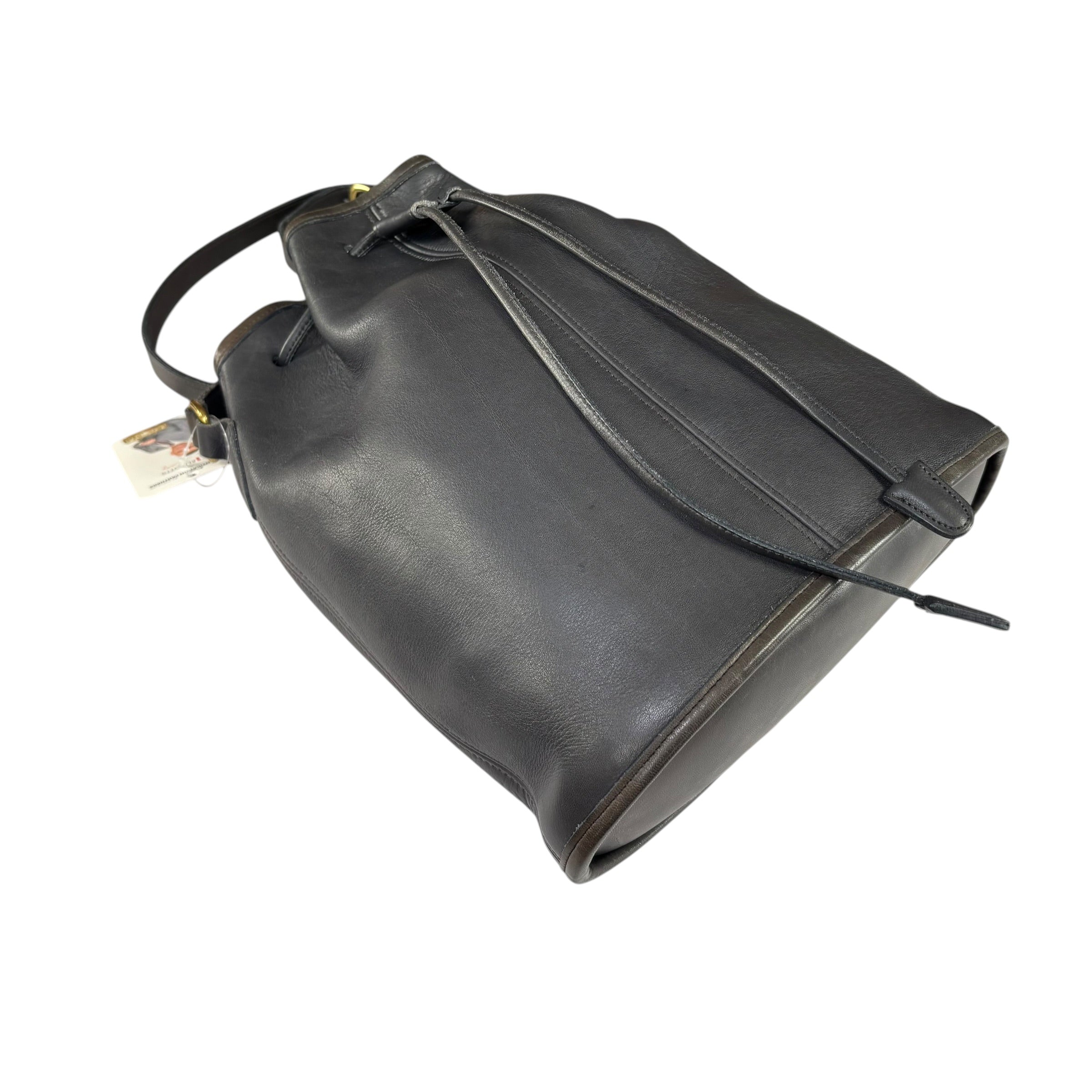 Coach Nicholas Grey Leather Bucket Drawstring Crossbody Bag