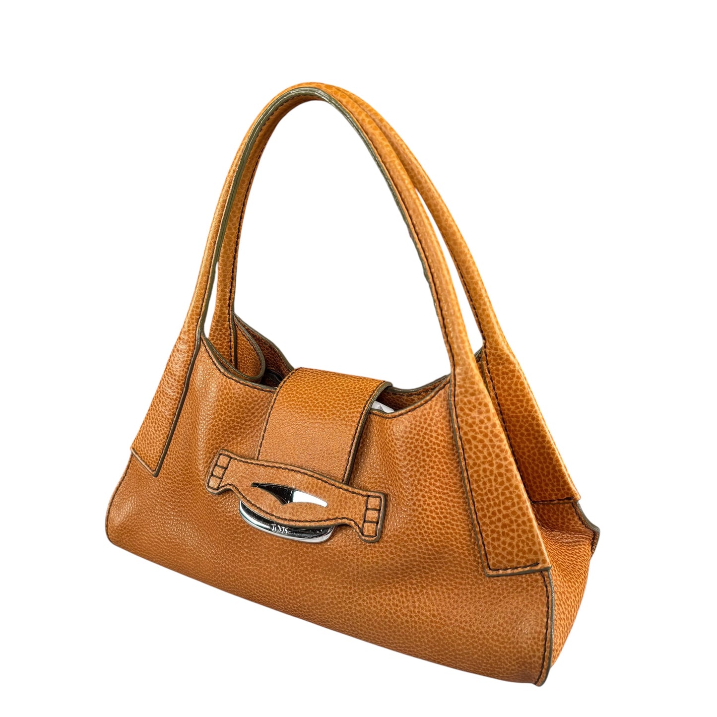 TOD’s Golden Brown SHW Pebbled Leather Hobo Shoulder Purse
