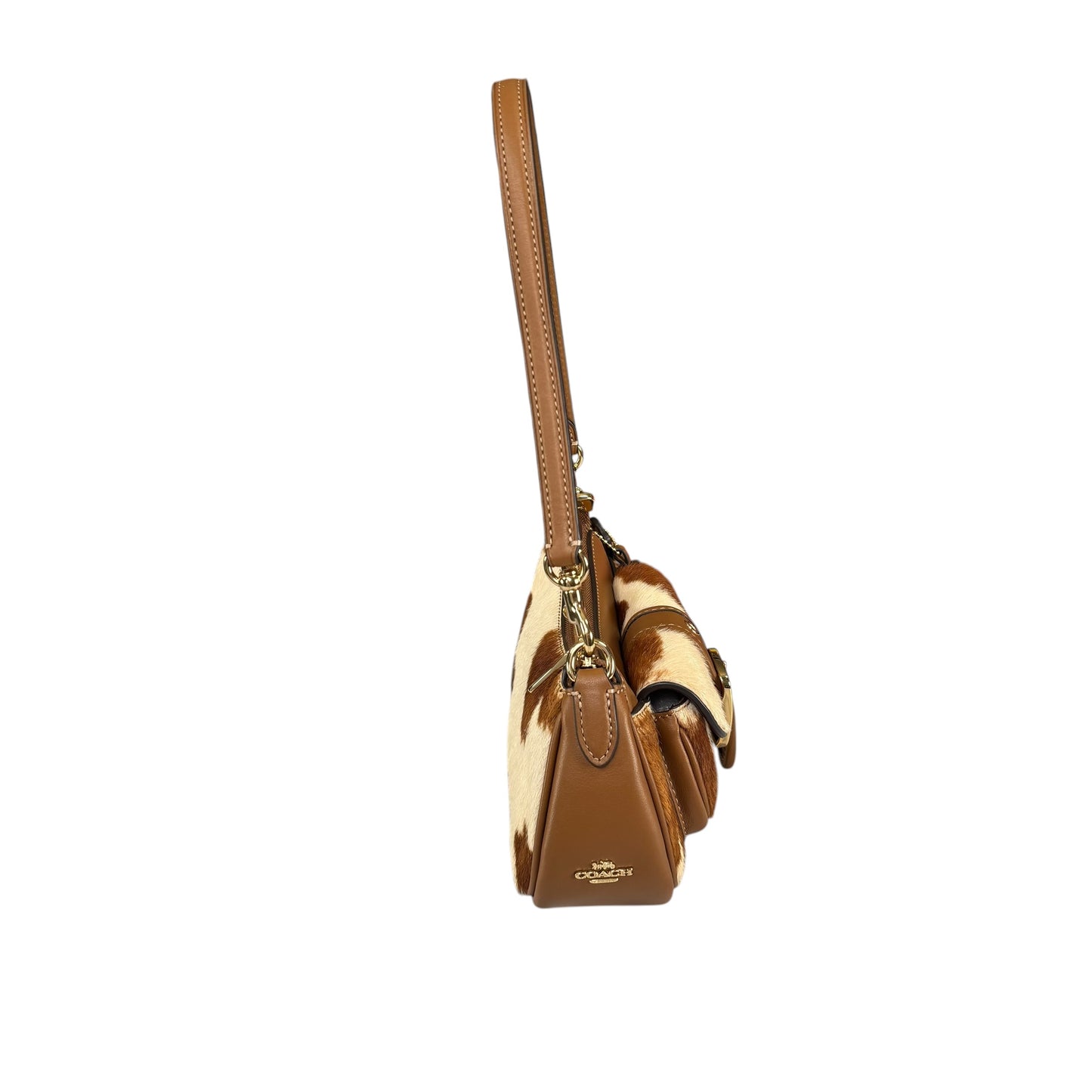 Coach Ashton Mini Brown GHW Hair Calf 2-Way Shoulder Purse