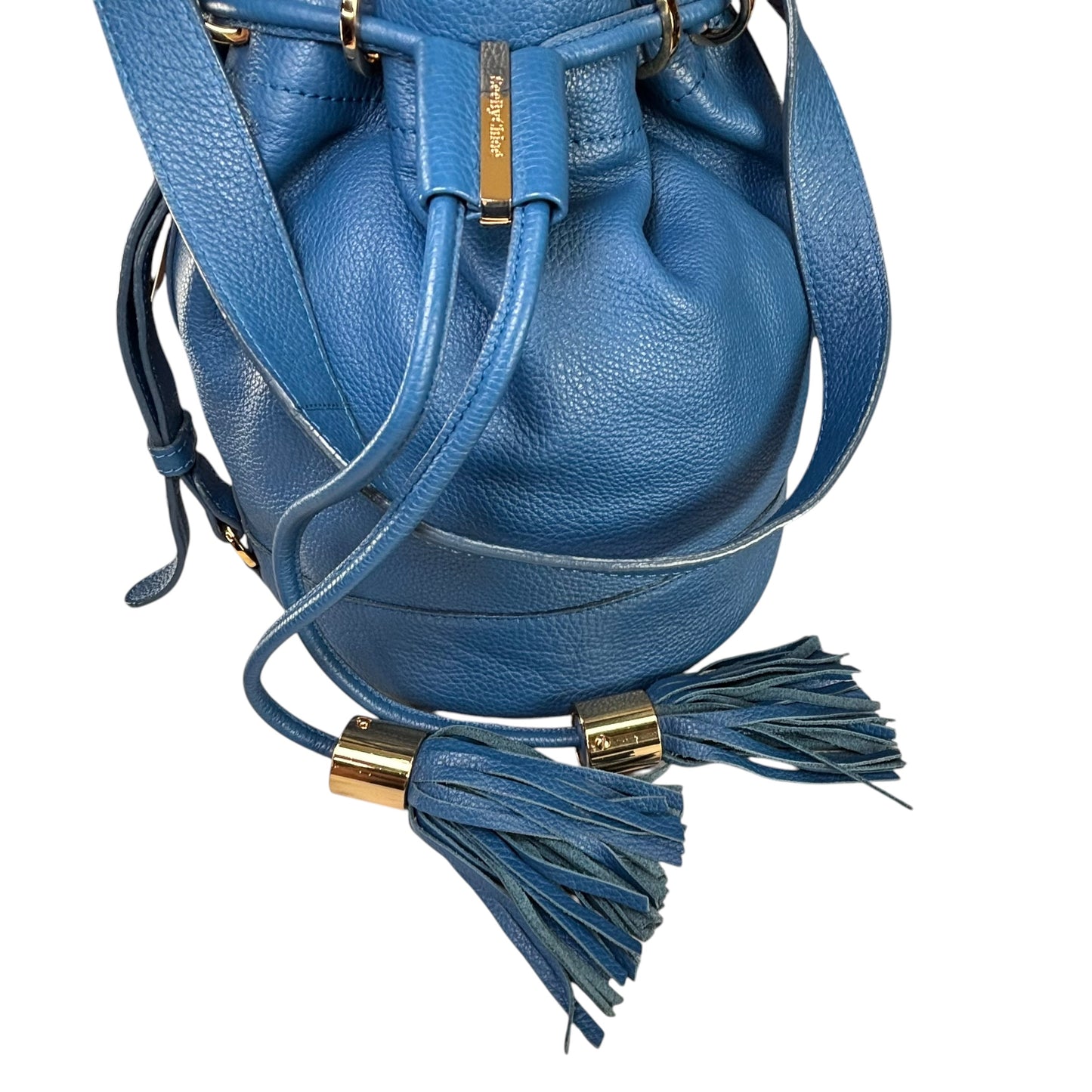 See By Chloe Blue 2-Way Leather GHW Drawstring Bucket Bag