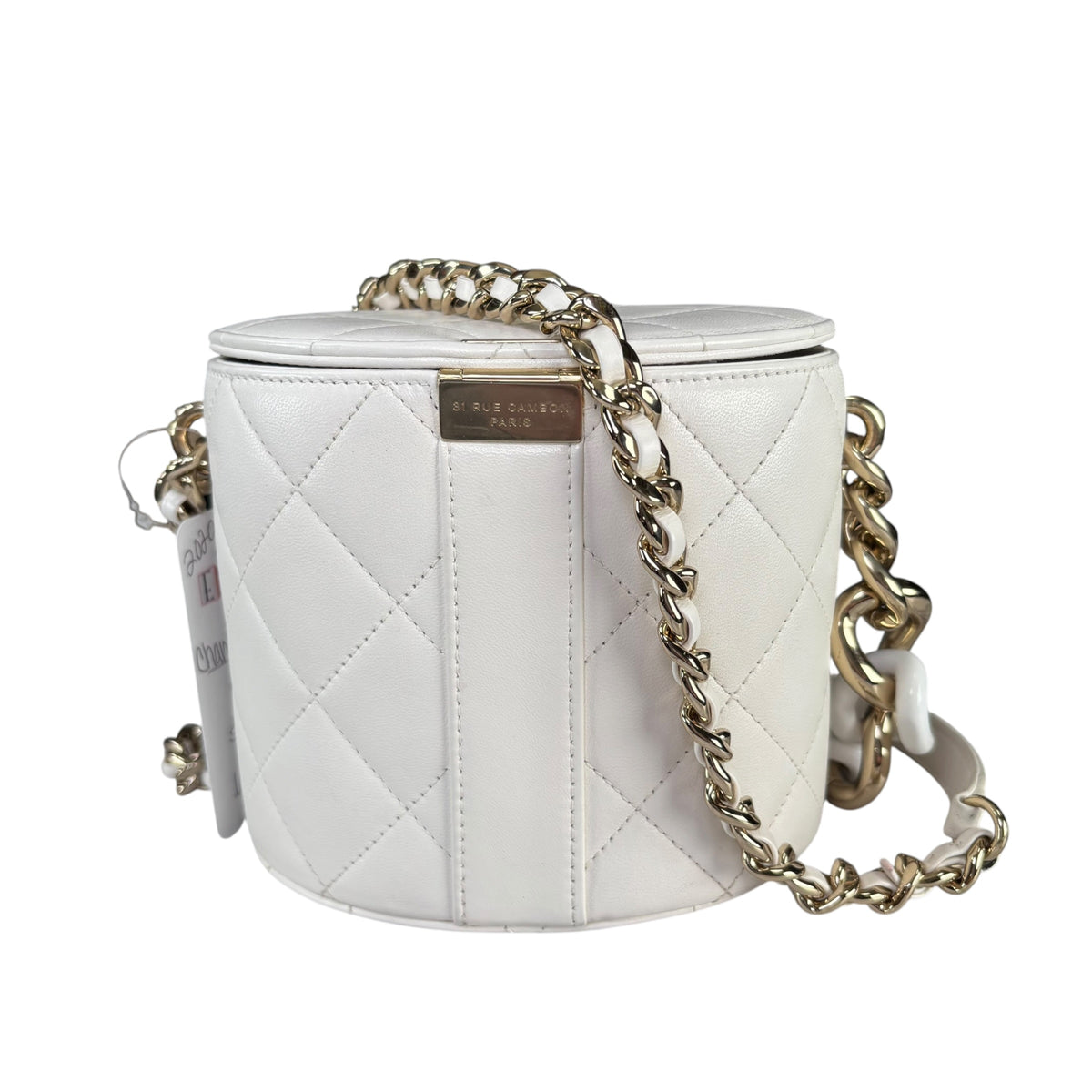 Chanel 2020 “Elegant Chain” GHW White Leather Vanity Case