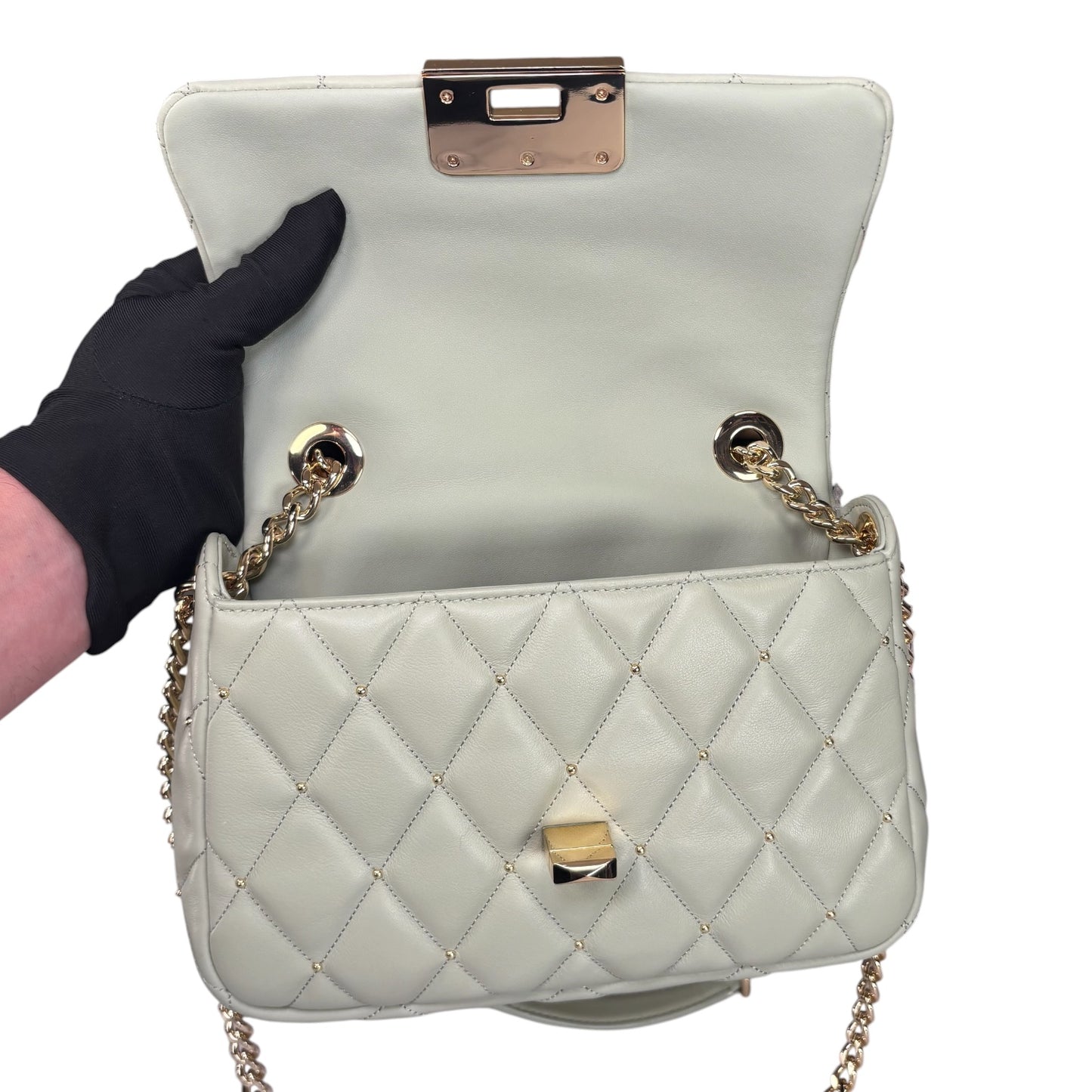Kate Spade Light Green GHW Studded 2-Way Crossbody