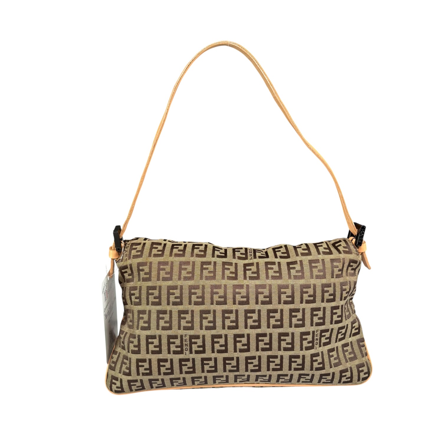 Fendi Y2K Slim Mama Baguette Tan Gunmetal Purse