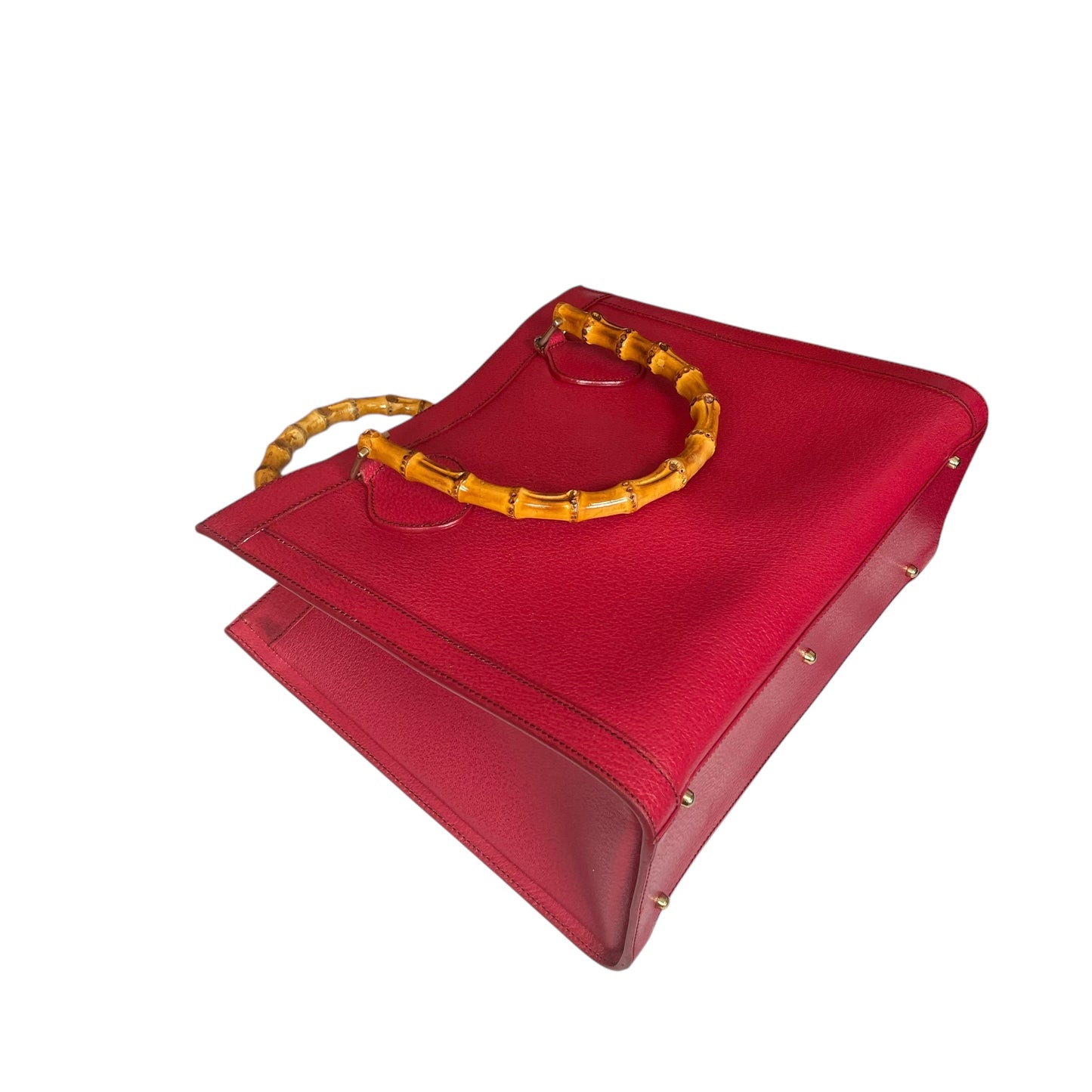 Gucci Diana Classic Bamboo GHW Raspberry Medium Leather Tote