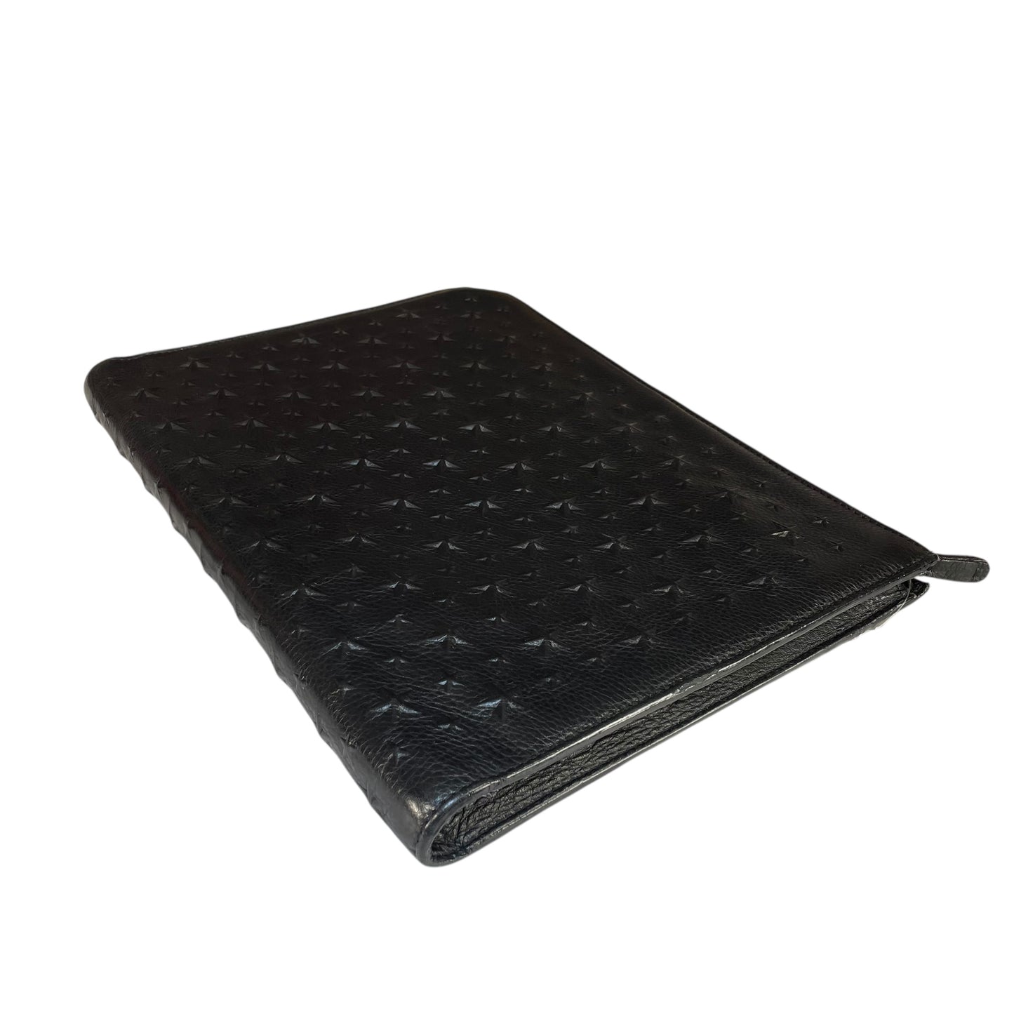 Jimmy Choo Derek XL Black Stars-All-Over Embossed Leather Portfolio iPad Sleeve