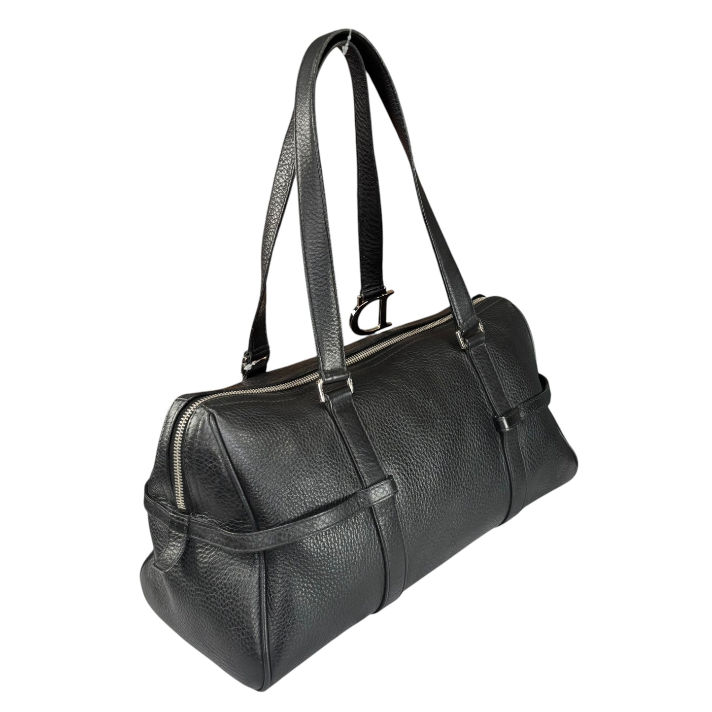 Christian Dior Y2K D Charm Boston SHW Black Leather Bag