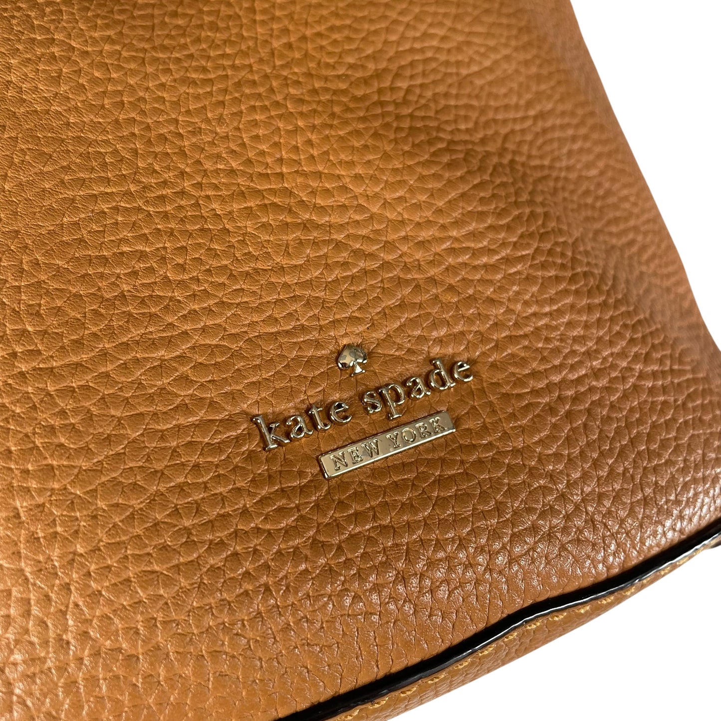 Kate Spade Jackson Street Pebbled Leather Bucket Bag Tan 2 Way Crossbody