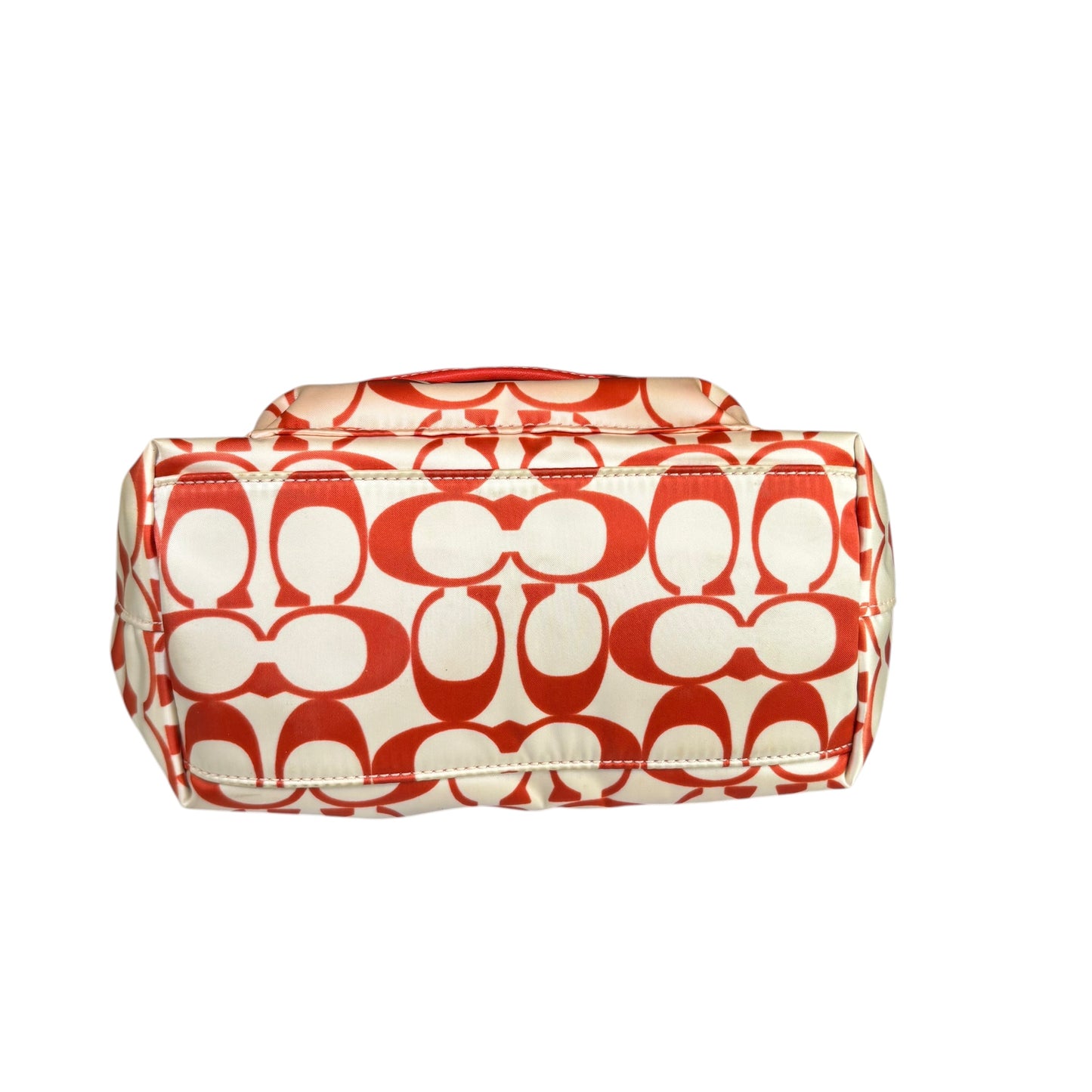 Coach Mini Hampton Red Nylon Cosmetic Make-Up Shoulder Purse
