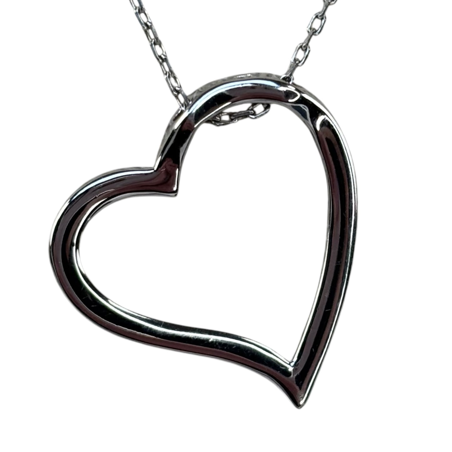 Swarovski Crystal Silver Tone Heart Necklace 18.5”