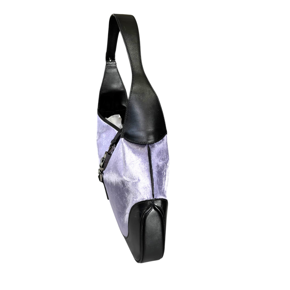 Gucci Y2K Jackie Lilac Velvet & Black Leather Shoulder Bag