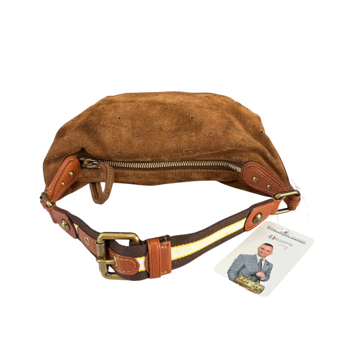 Louis Vuitton Y2K Onata Brown Suede Mahina PM Mini Leather Hobo Purse