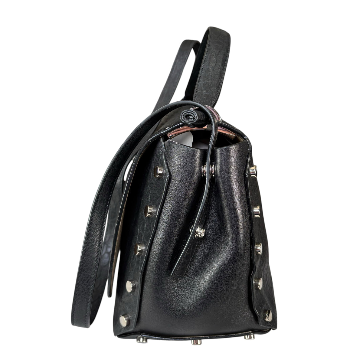 Jimmy Choo Lockett Black Large SHW 2-Way Satchel Bag