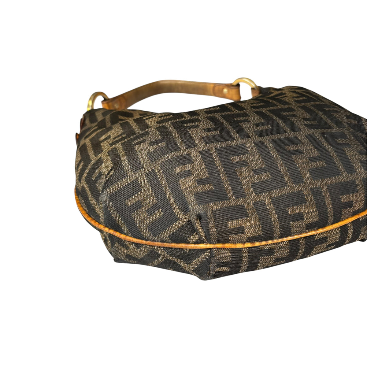 Fendi Y2K Zucca Embossed Lizard Chef Shoulder Purse