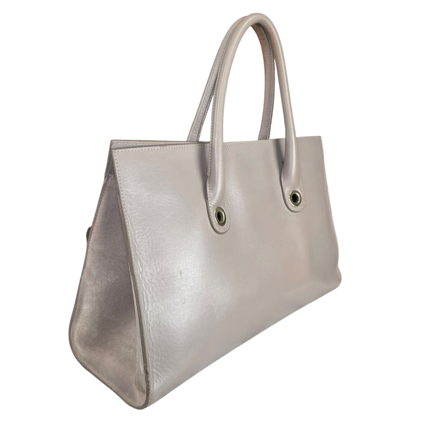 Jimmy Choo Y2K Riley Grey GHW Clip Lock Lilac Leather East West Tote