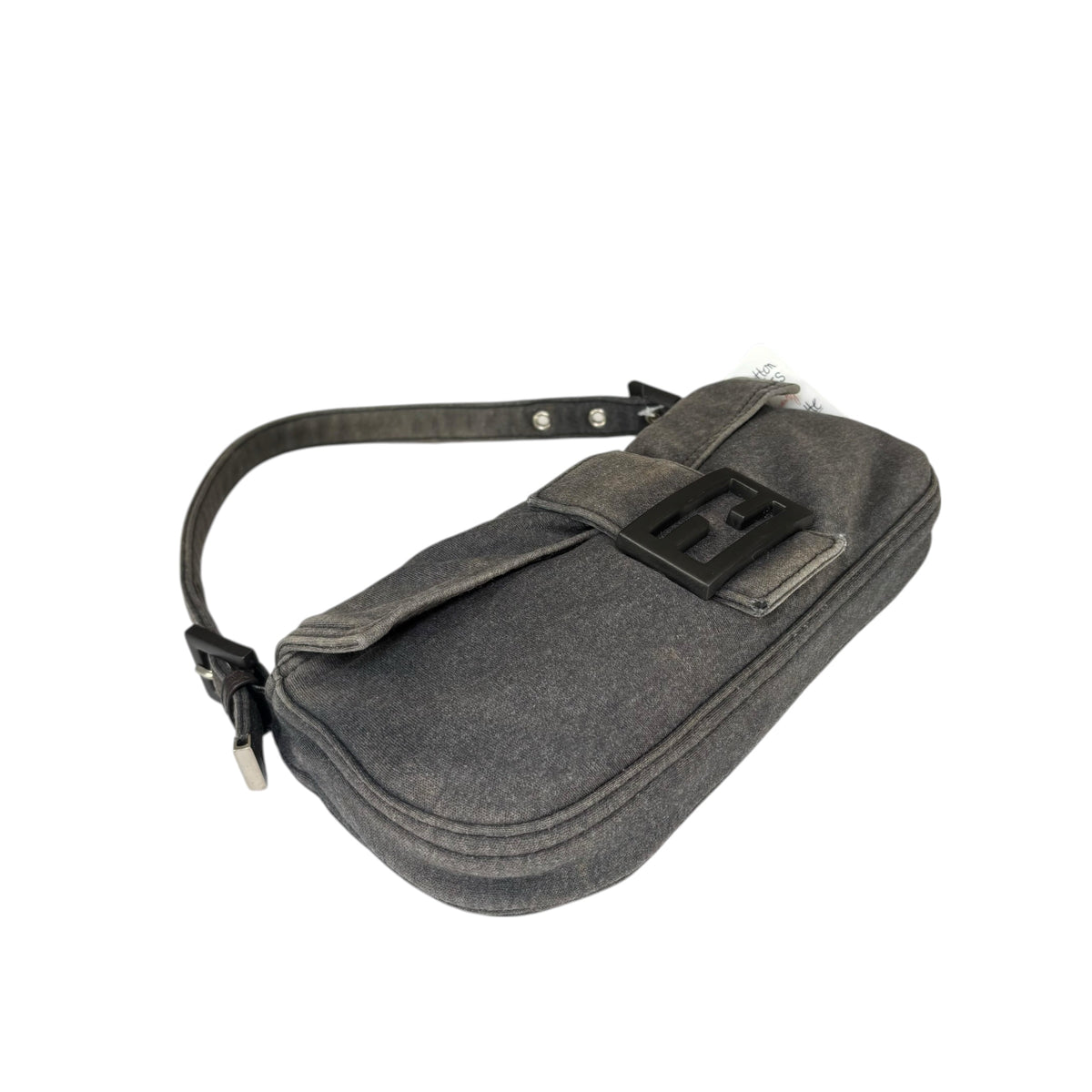 Fendi Y2K Classic Baguette Cotton Grey & Black Shoulder Purse