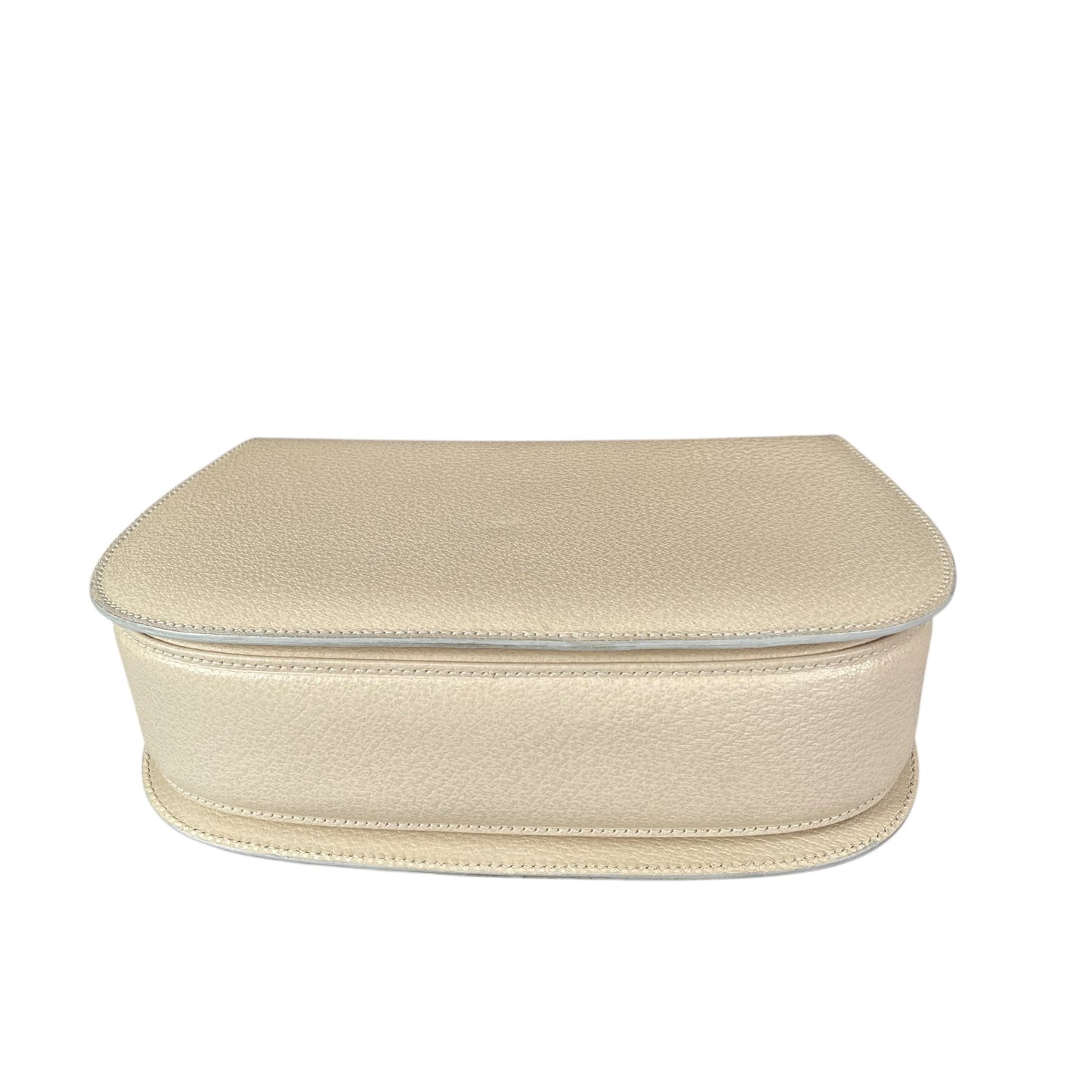 Gucci 1947 Bamboo Bone White Bamboo Turn-Lock Top Handle Flap Purse