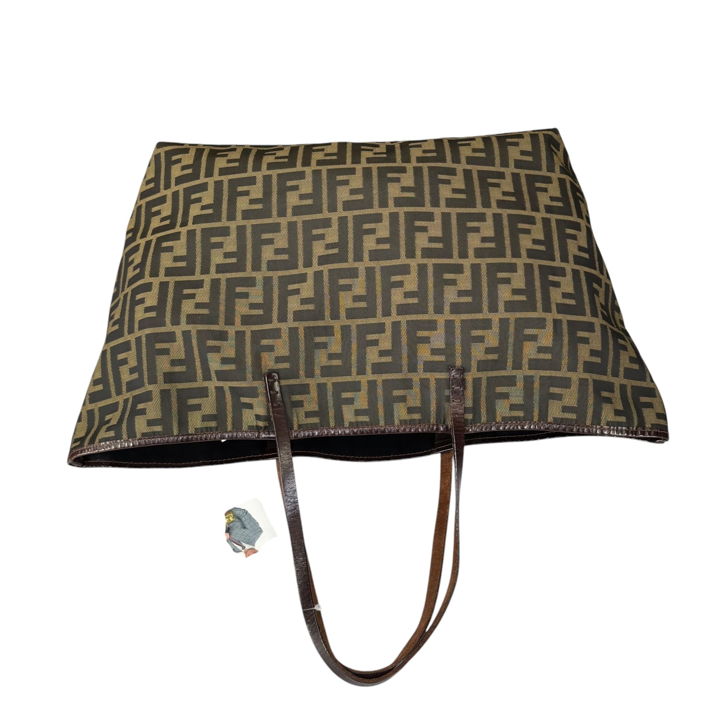 Fendi Y2K Zucca Monogram Brown Canvas / Leather MM Tote