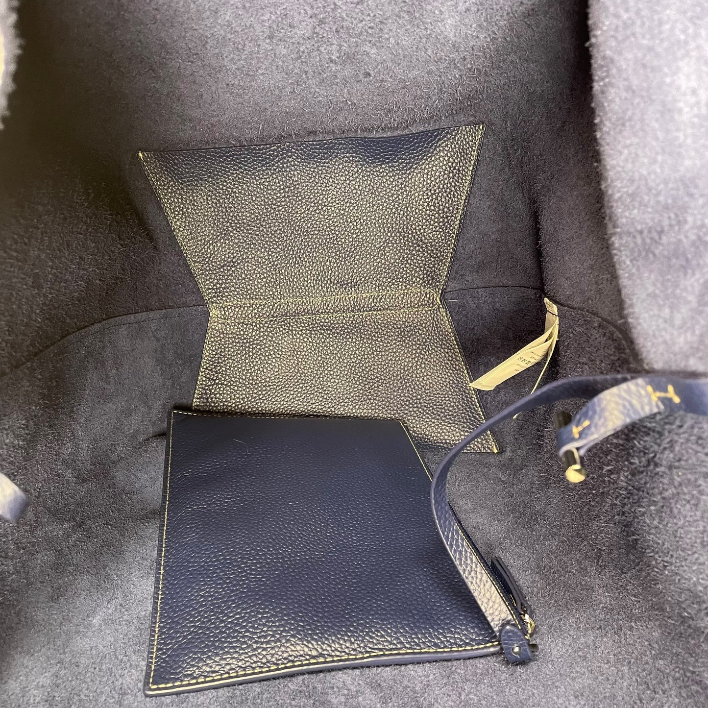 Ralph Lauren Polo Play Blue / Red Pebbled Leather Large Hobo Shopper Tote