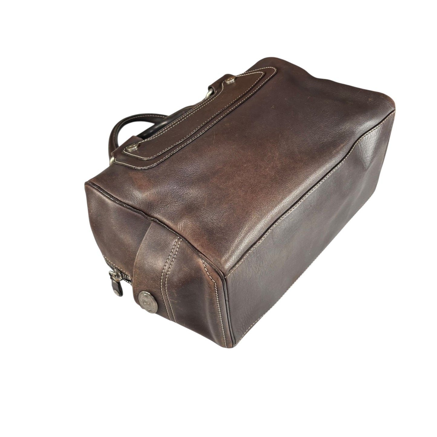Celine Boogie Brown Leather SHW Boston Zip Bag