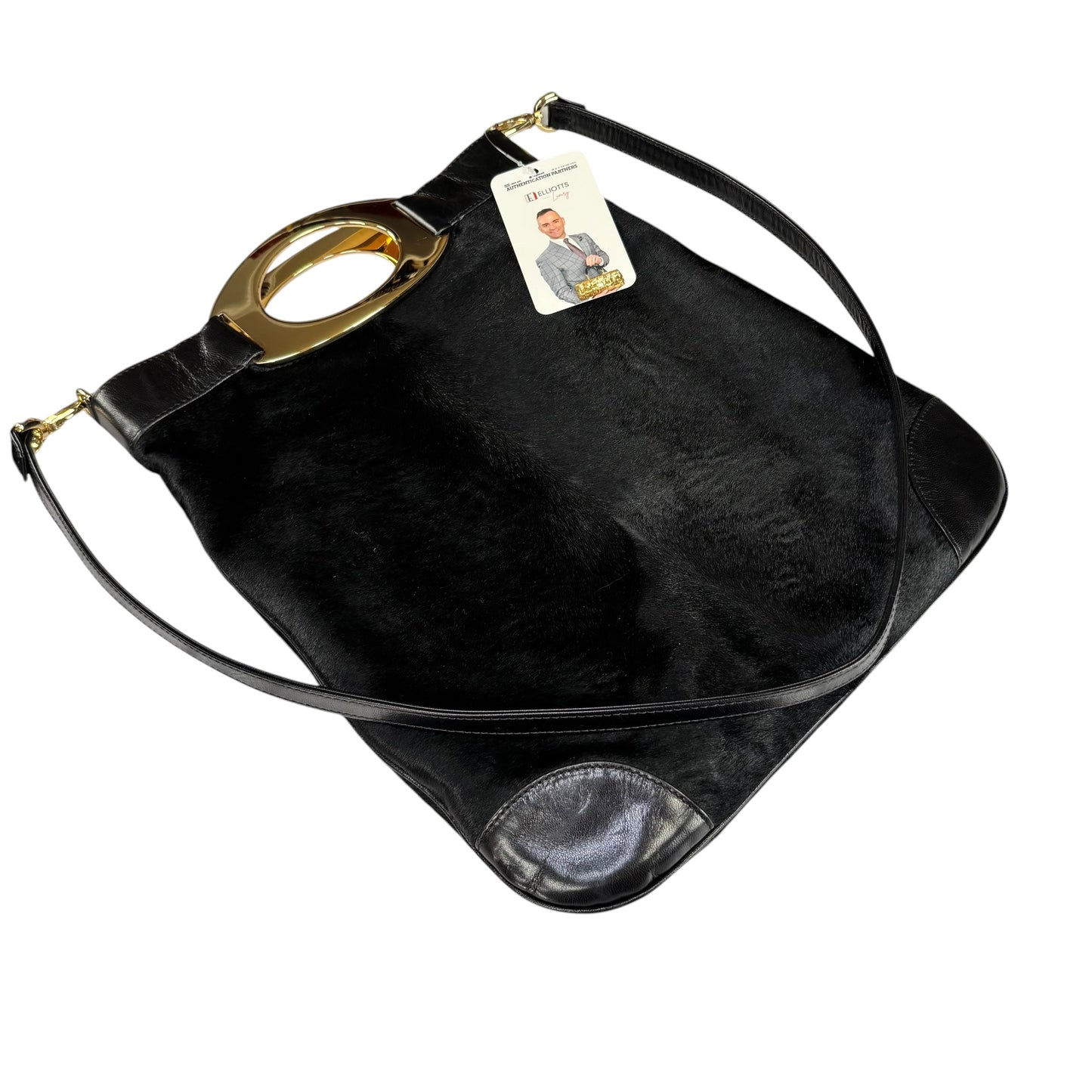 Valentino Garavani Slim GHW Pony Fur Leather Shoulder Purse
