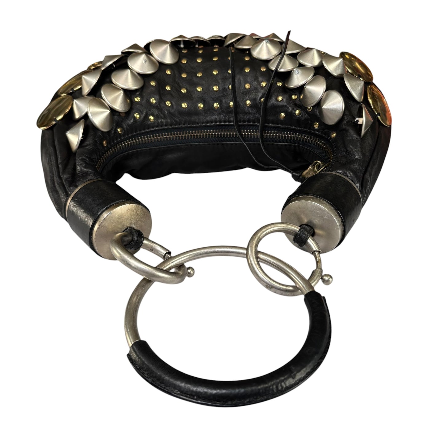 Chloe Y2K Aubrey Black Leather Med Hobo Stud Embellished Hobo