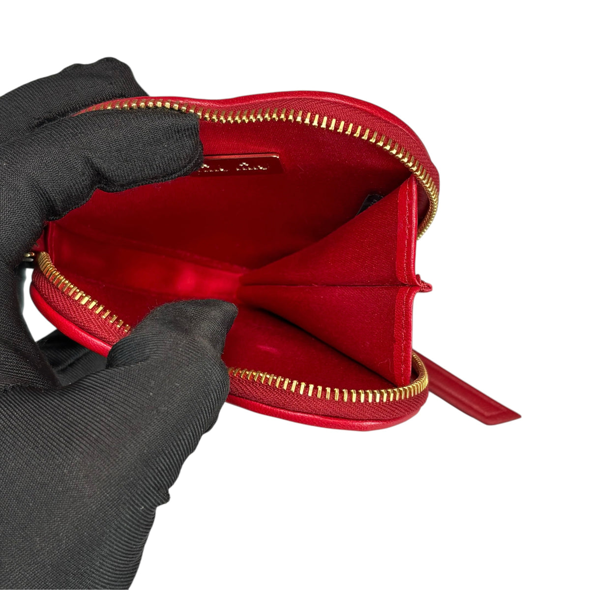 Miu Miu Matelasse Mini GHW Heart Red Leather Zippy Coin Pouch