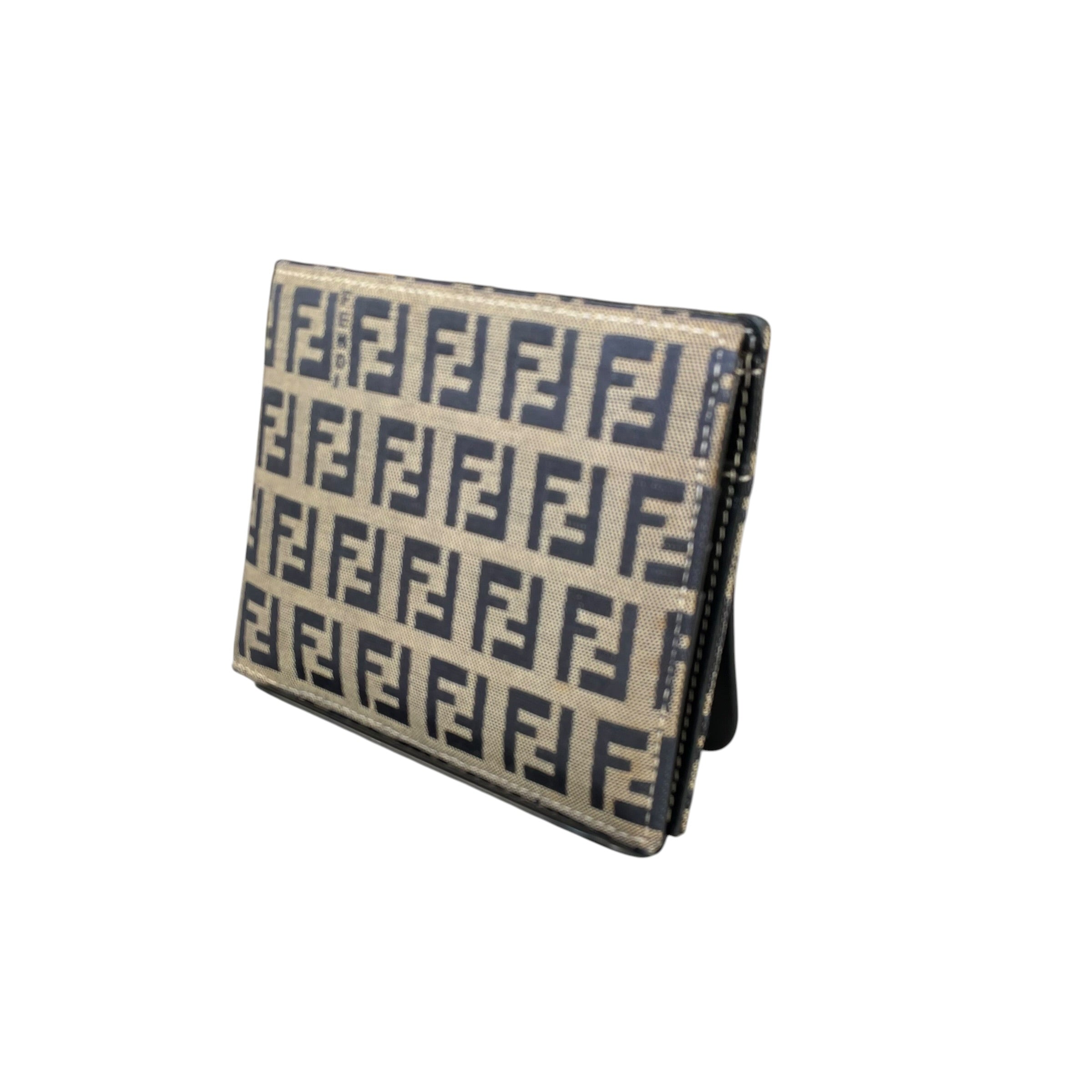 FENDI財布 Fendi Zucchino Mens Bi-Fold Wallet – Navy Blue Monogram Canvas