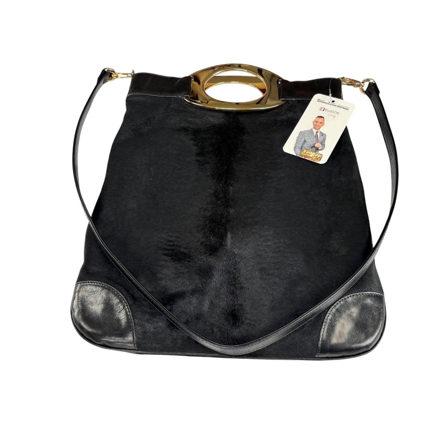 Valentino Garavani Slim GHW Pony Fur Leather Shoulder Purse