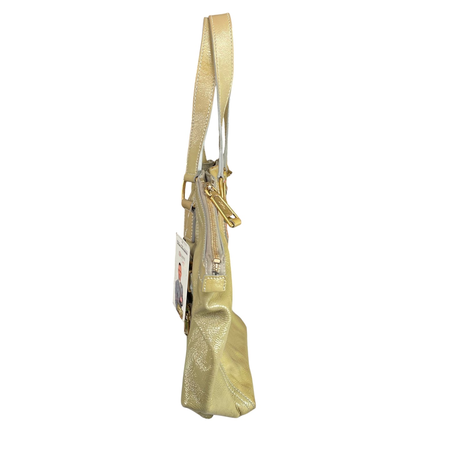 YSL Cassandra Green Patent Leather GHW Bucket Flat Downtown Tote
