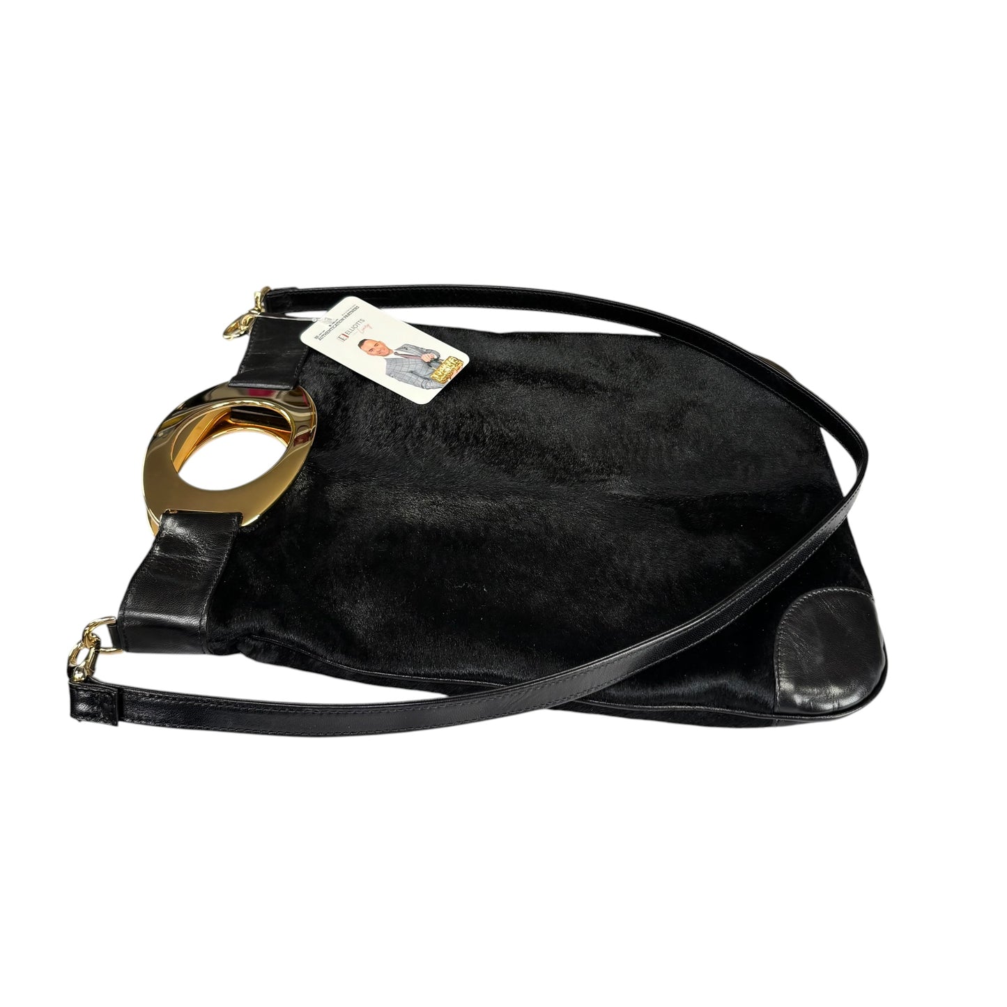 Valentino Garavani Slim GHW Pony Fur Leather Shoulder Purse