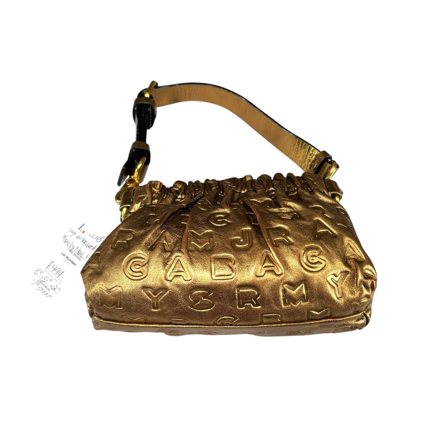 Marc By Marc Jacobs Mini Golden Metallic Leather Embossed Purse