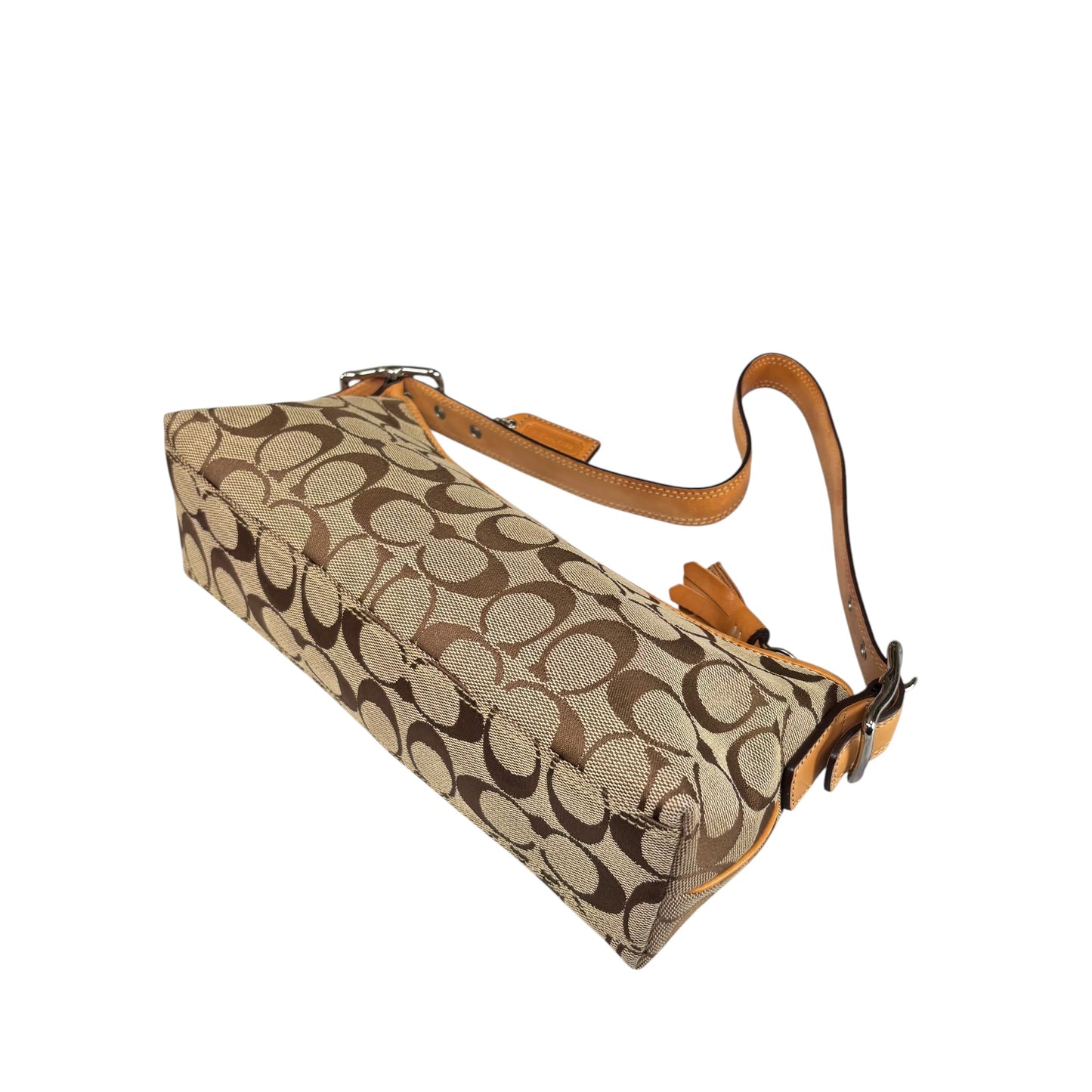 Coach Y2K Demi Tan Canvas Baguette Shoulder Purse