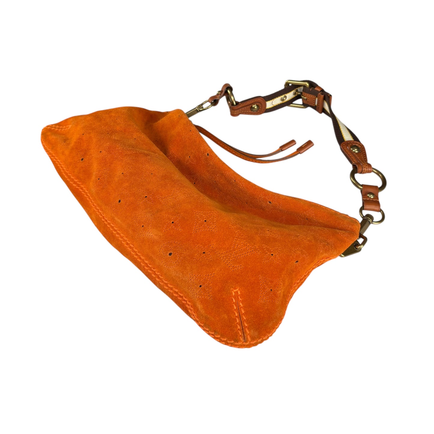 Louis Vuitton Mahina Onatah PM Pouchette Orange Suede Shoulder Purse