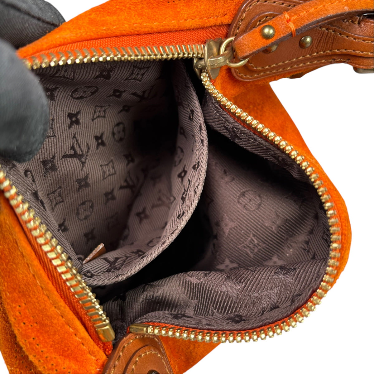 Louis Vuitton Y2K Onata Orange Suede Mahina PM Mini Leather Hobo Purse