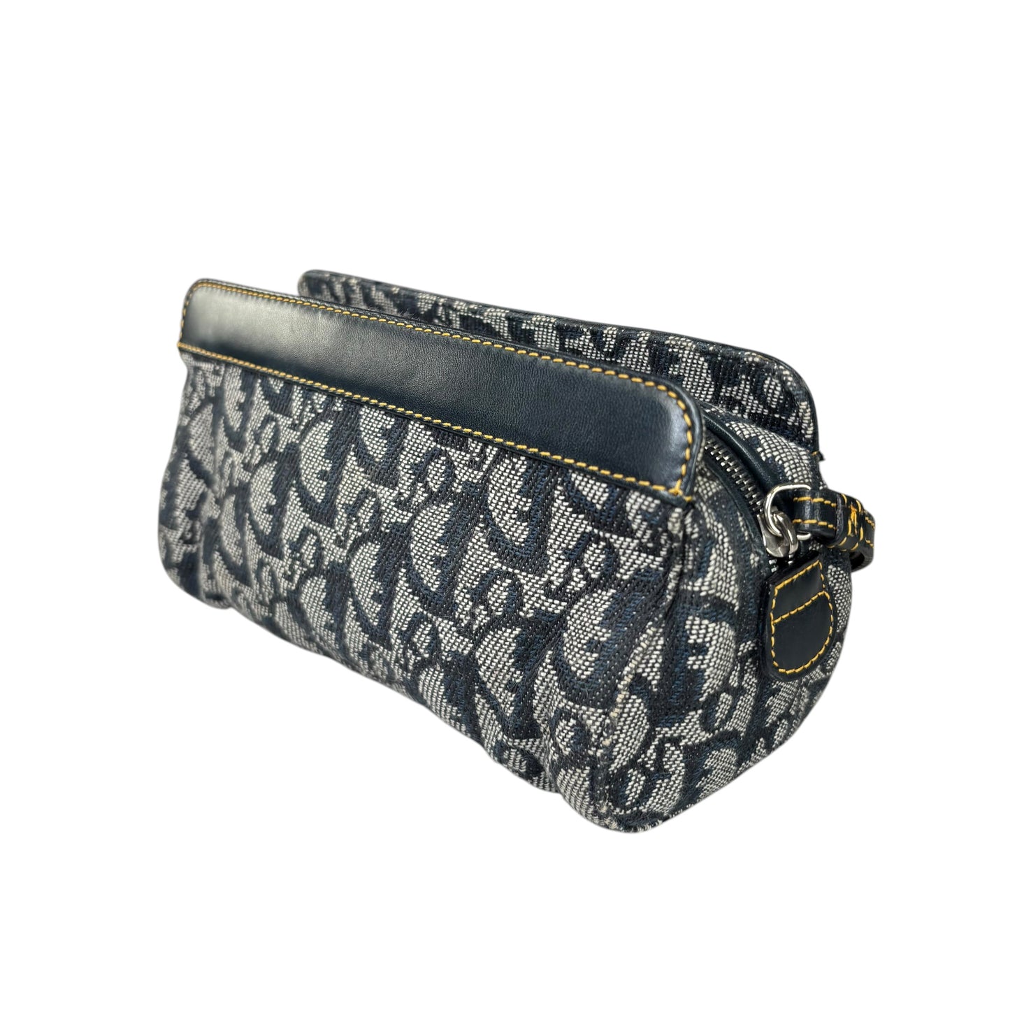 Christian Dior Y2K Mini Leather  Blue Jean Pouchette Clutch Wristket