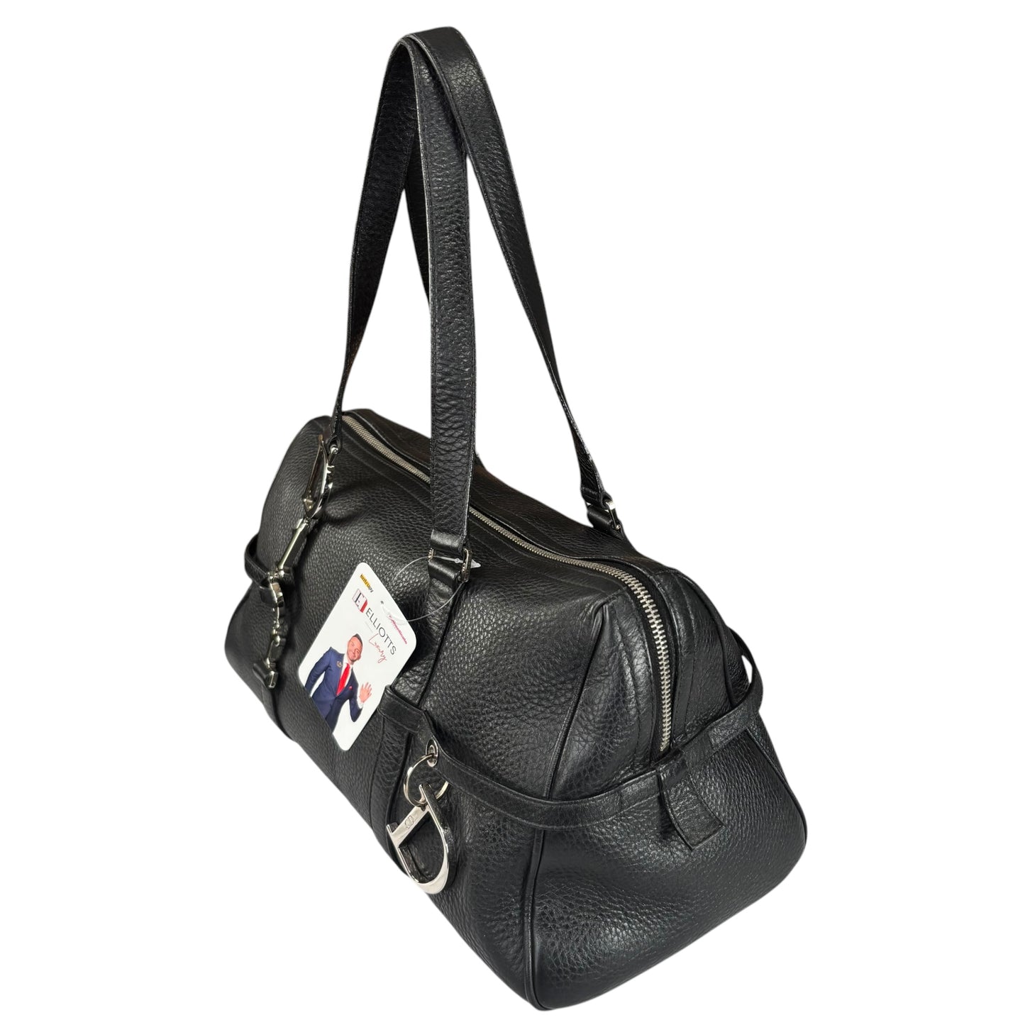 Christian Dior Y2K D Charm Boston SHW Black Leather Bag