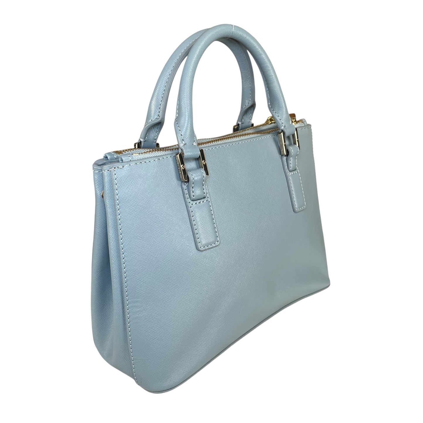 Tory Burch Robinson Oasis GHW Blue Saffiano Leather 2-Way Tote Purse