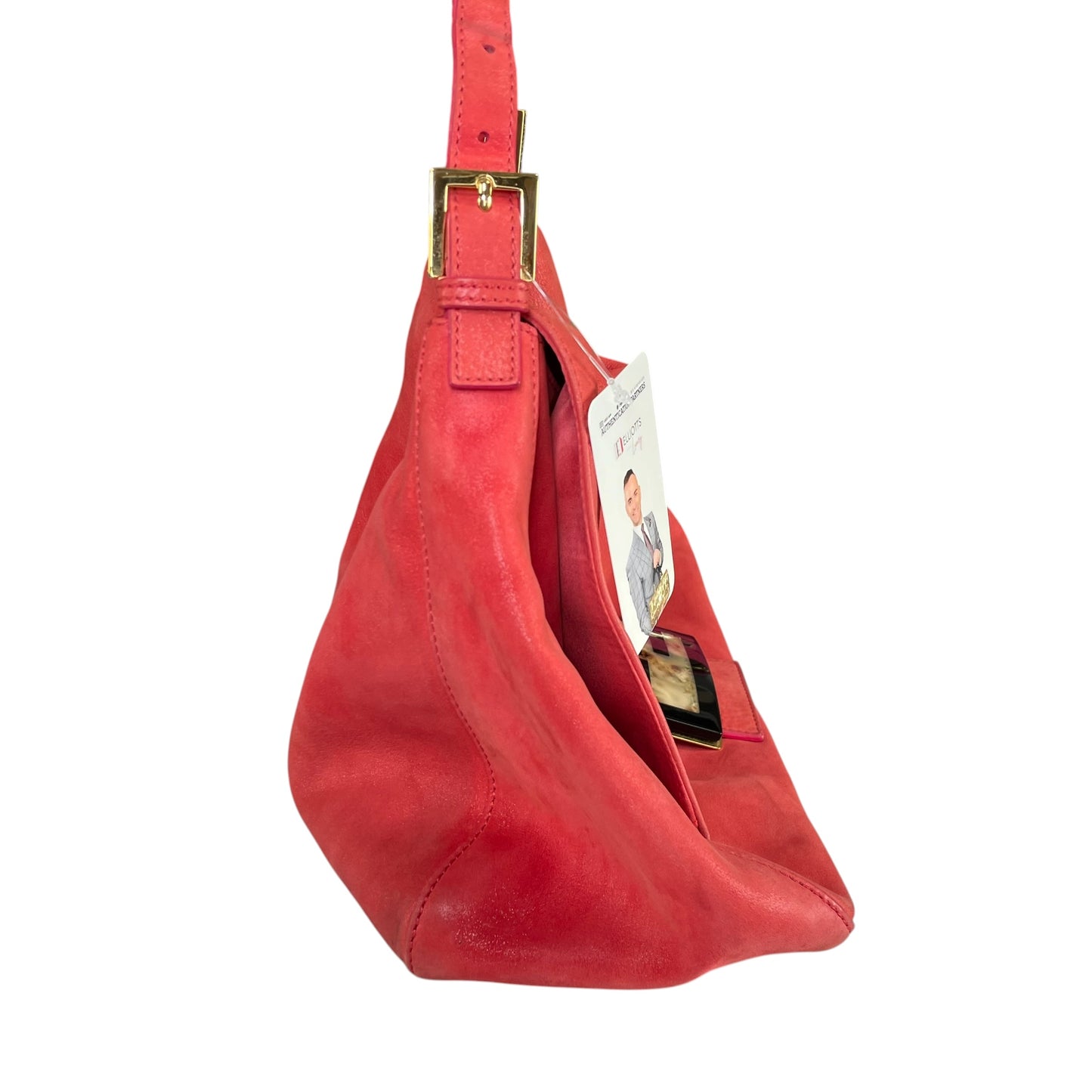 Fendi Baguette MAXI Grapefruit GHW Grapefruit Iridescent Leather Shoulder Purse