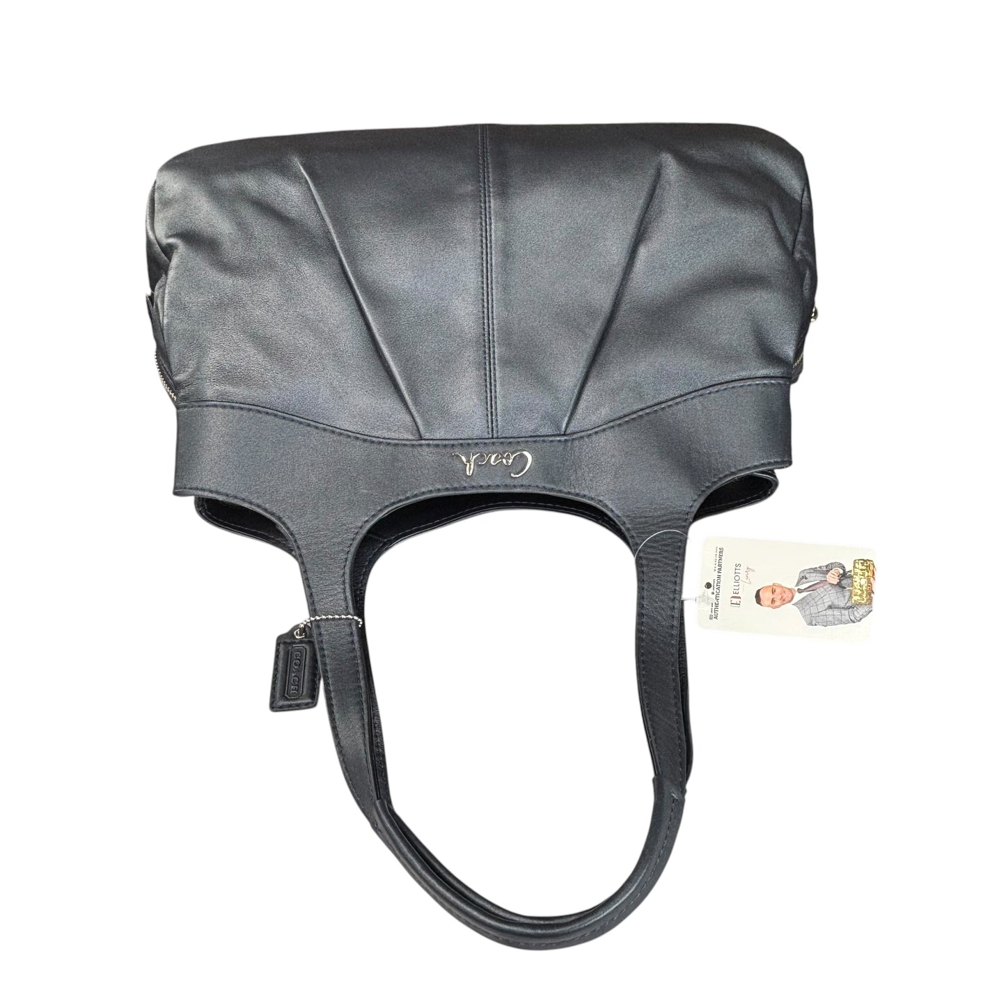 Coach Lexi SHW Metallic Grey Leather Large Shoulder Hobo Pursw