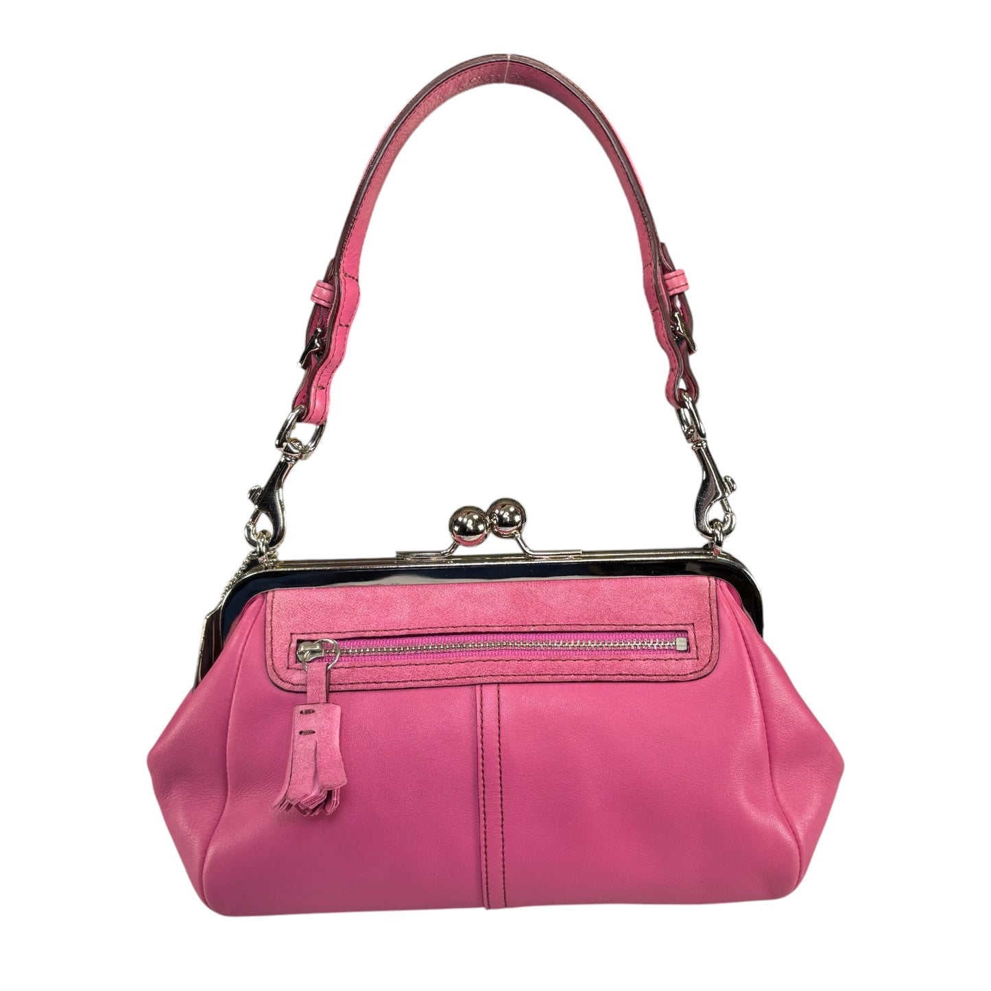 Coach Parker Kiss-Lock Y2K SHW Suede / Leather Purse