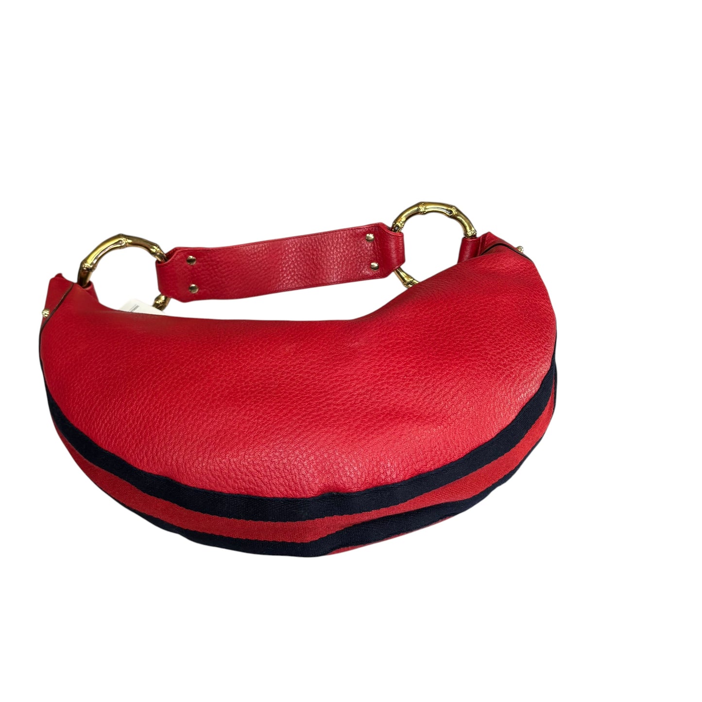 Gucci Sylvie GHW Hobo Sherry Web Bamboo Red Shoulder Purse